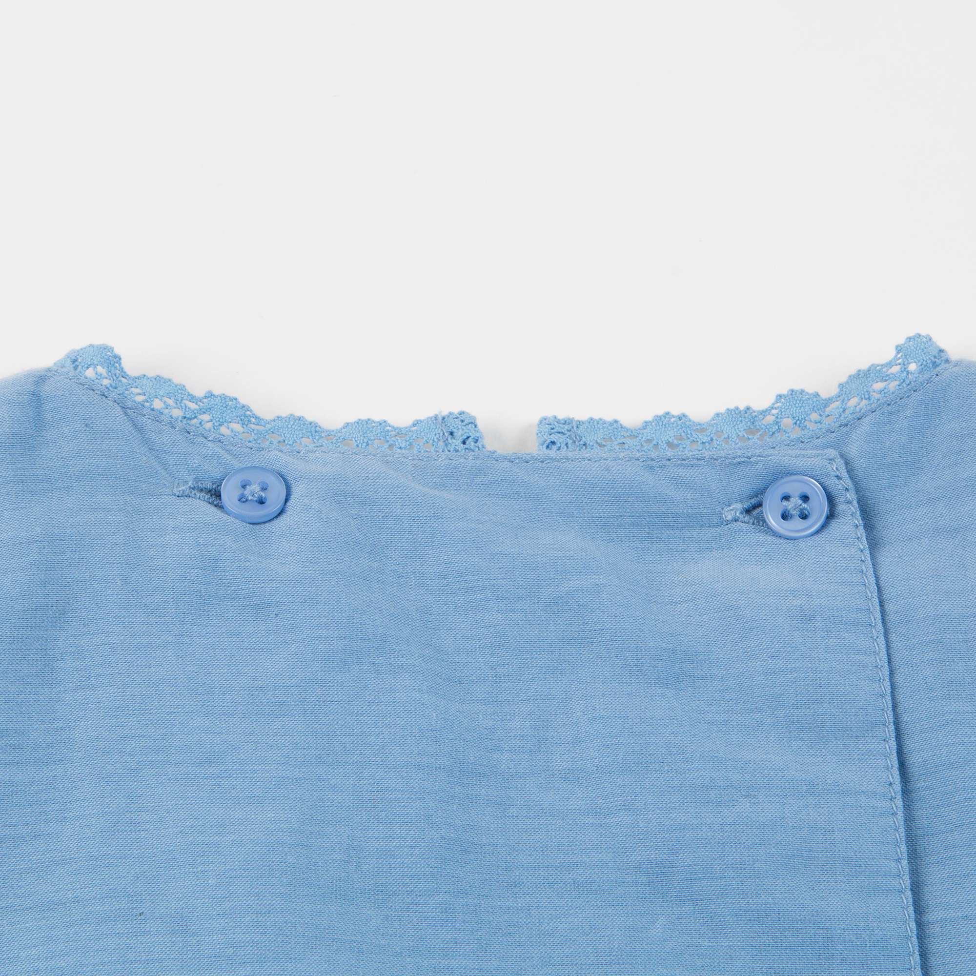 Baby Azure Blue Cotton Woven Blouse