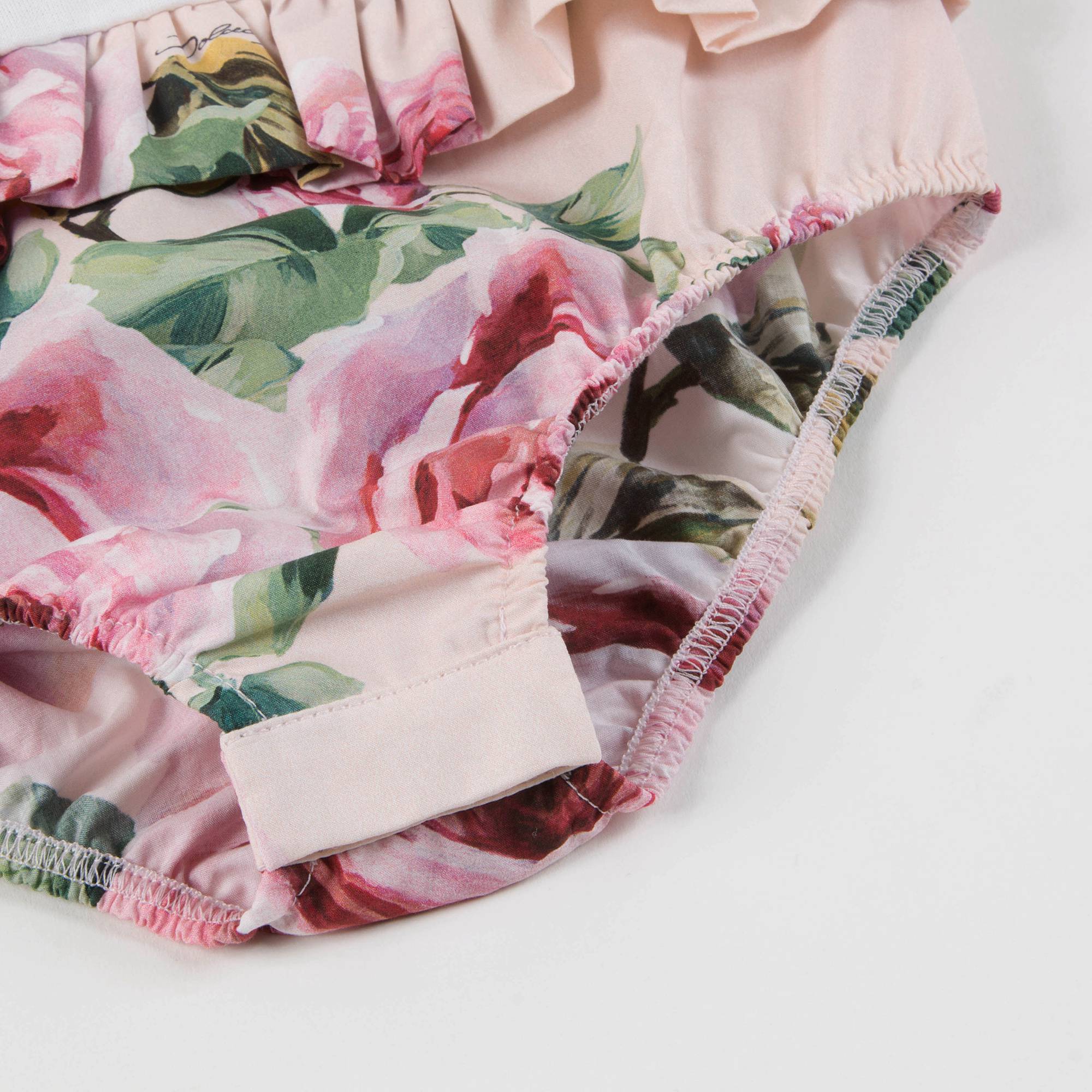 Baby Girls Lvory & Pink Roses Shortie