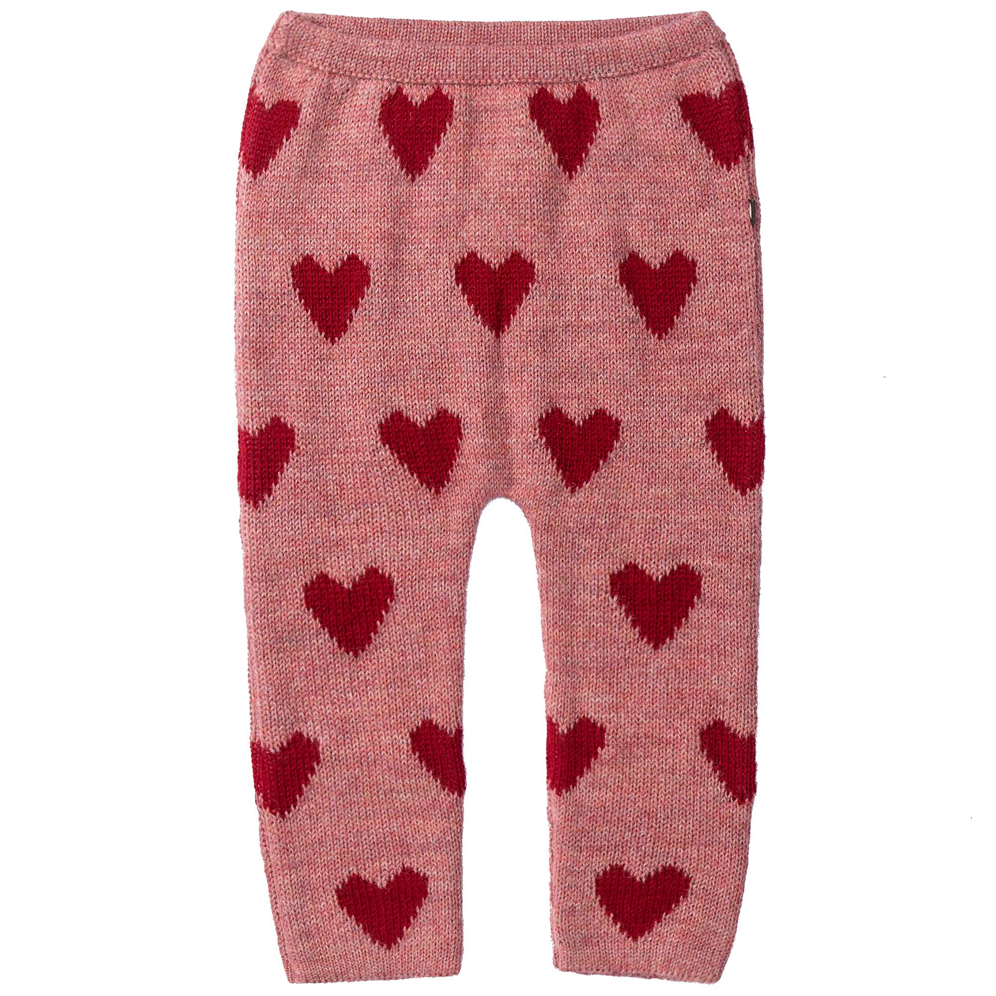 Baby Rose Pink Heart Alpaca Wool Trousers