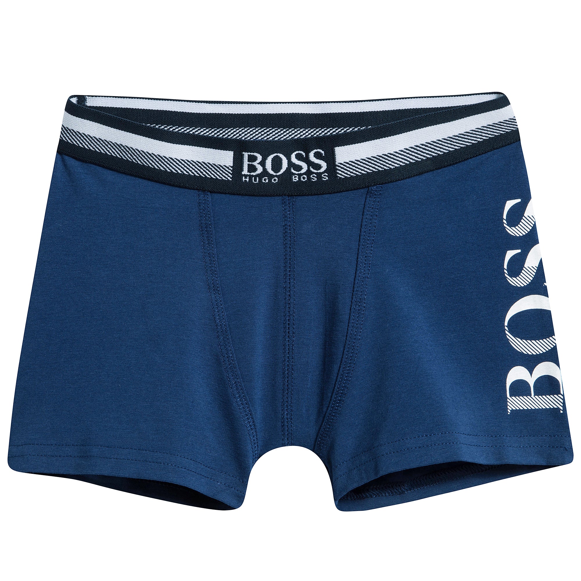 Boys Blue Cotton Logo Underwear