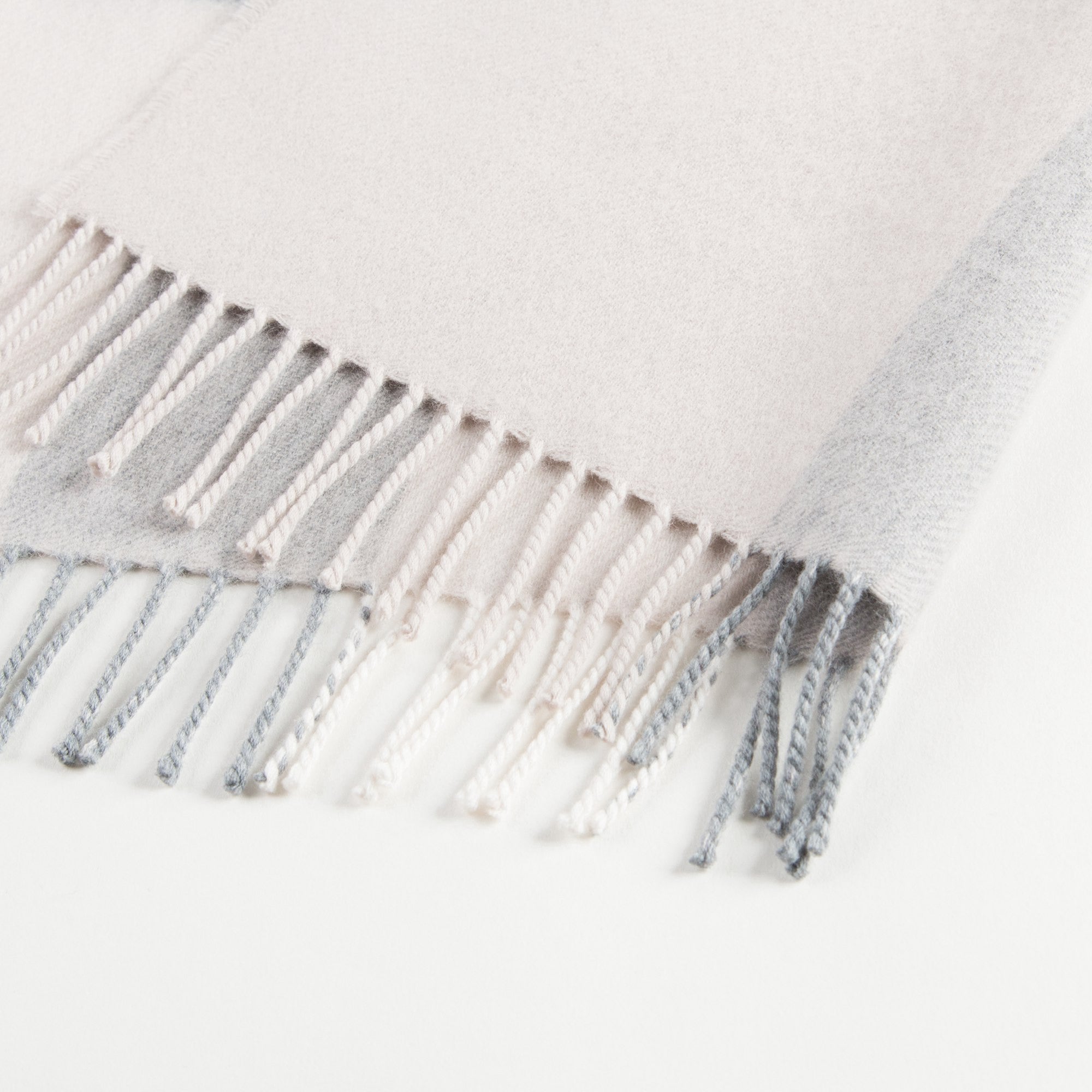 Girls Ivory Check Wool Scarf