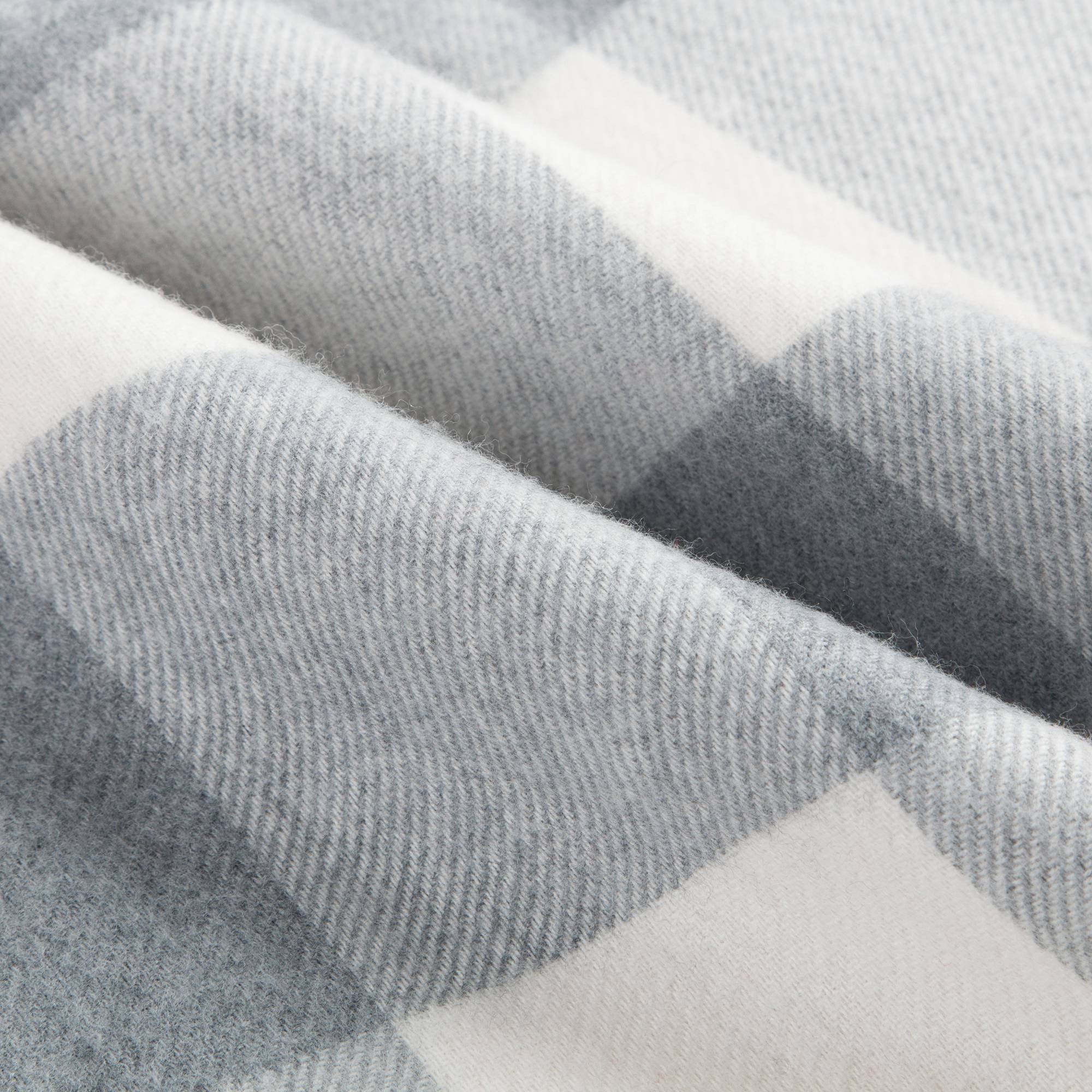 Girls Ivory Check Wool Scarf
