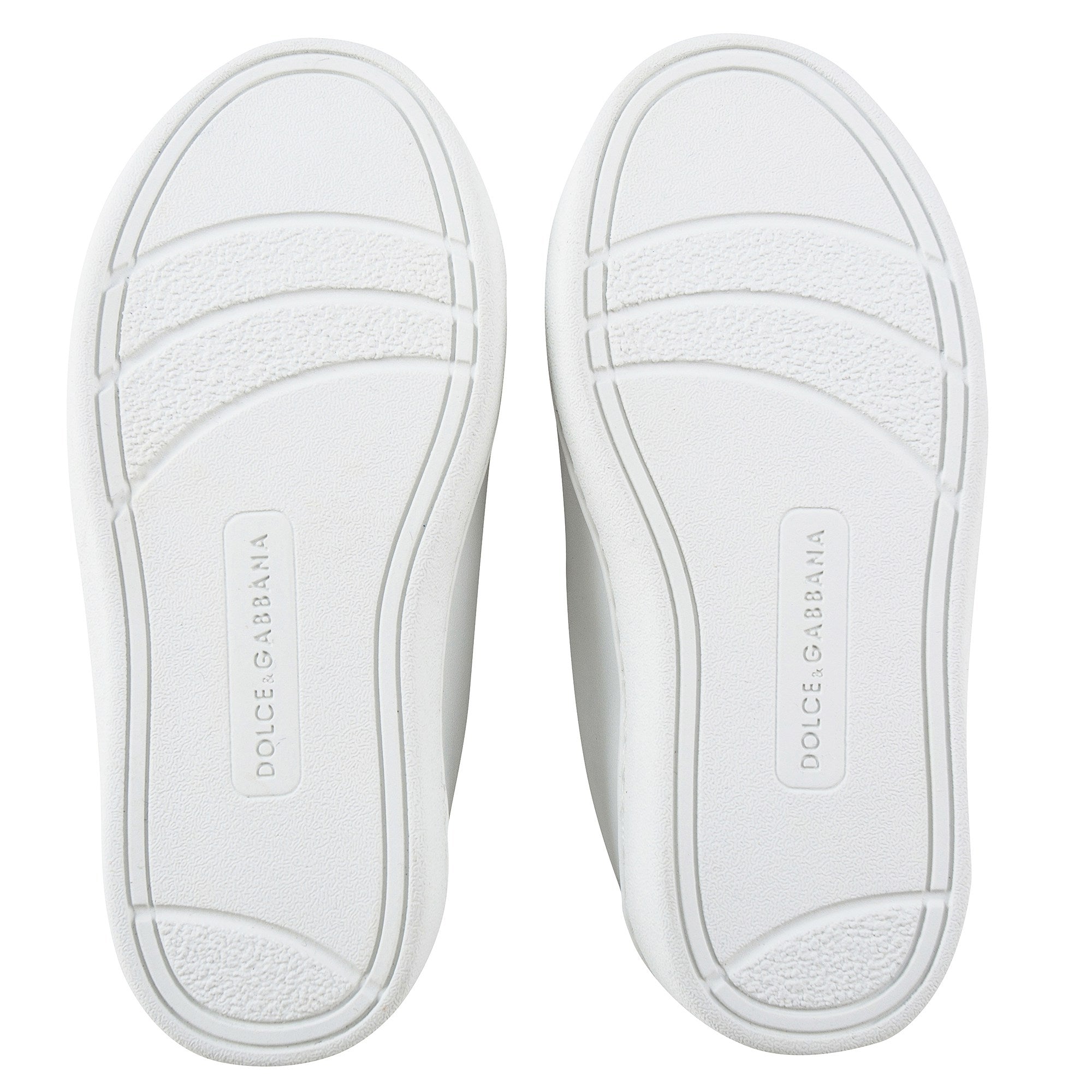 Girls White Leather “DG" Shoes