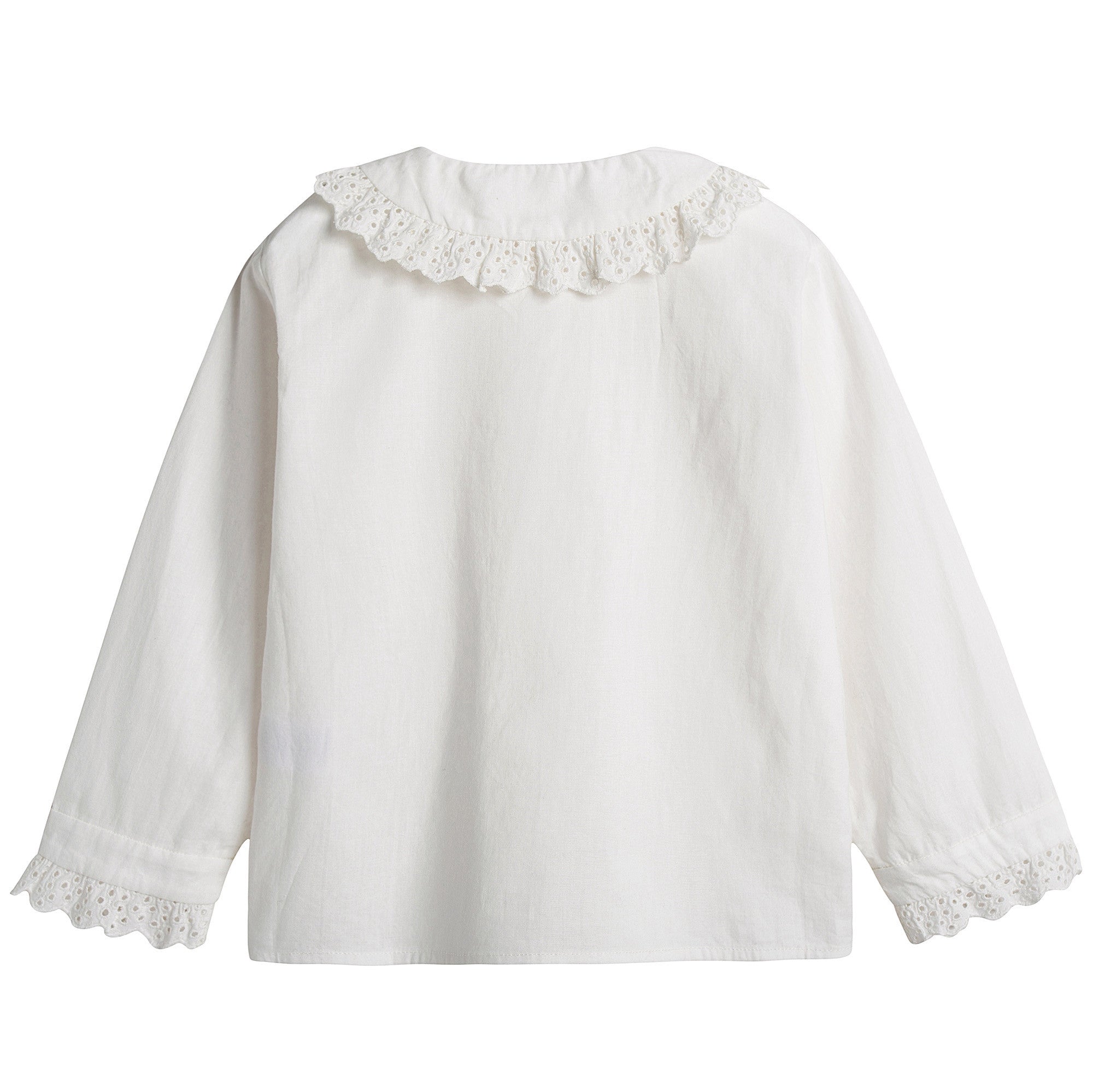 Girls White Lace Shirt - CÉMAROSE | Children's Fashion Store - 2