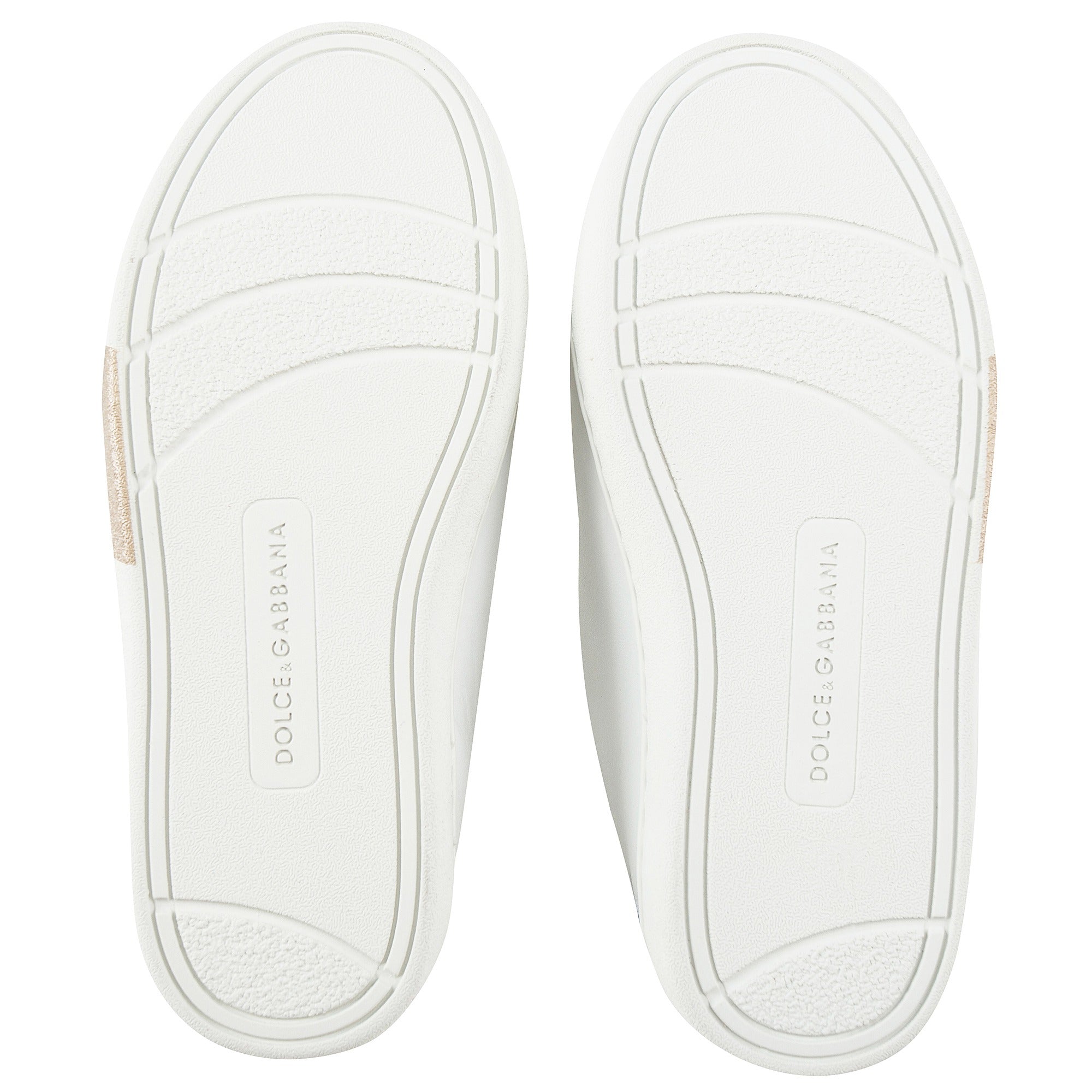 Girls White Leather Whit Logo Shoes