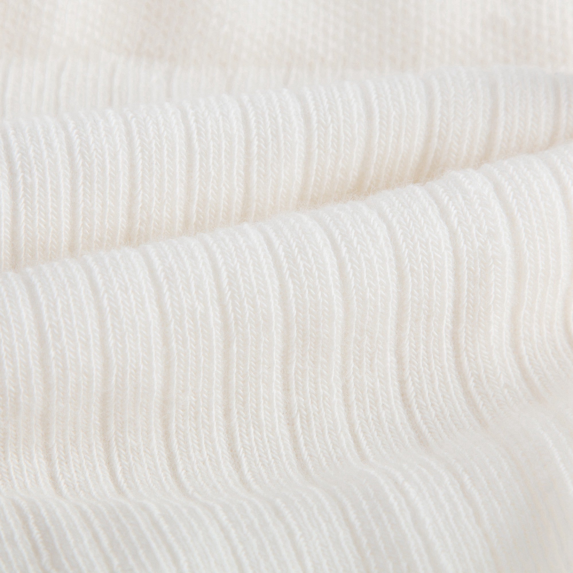 Girls Ivory Ribbed Logo Tights