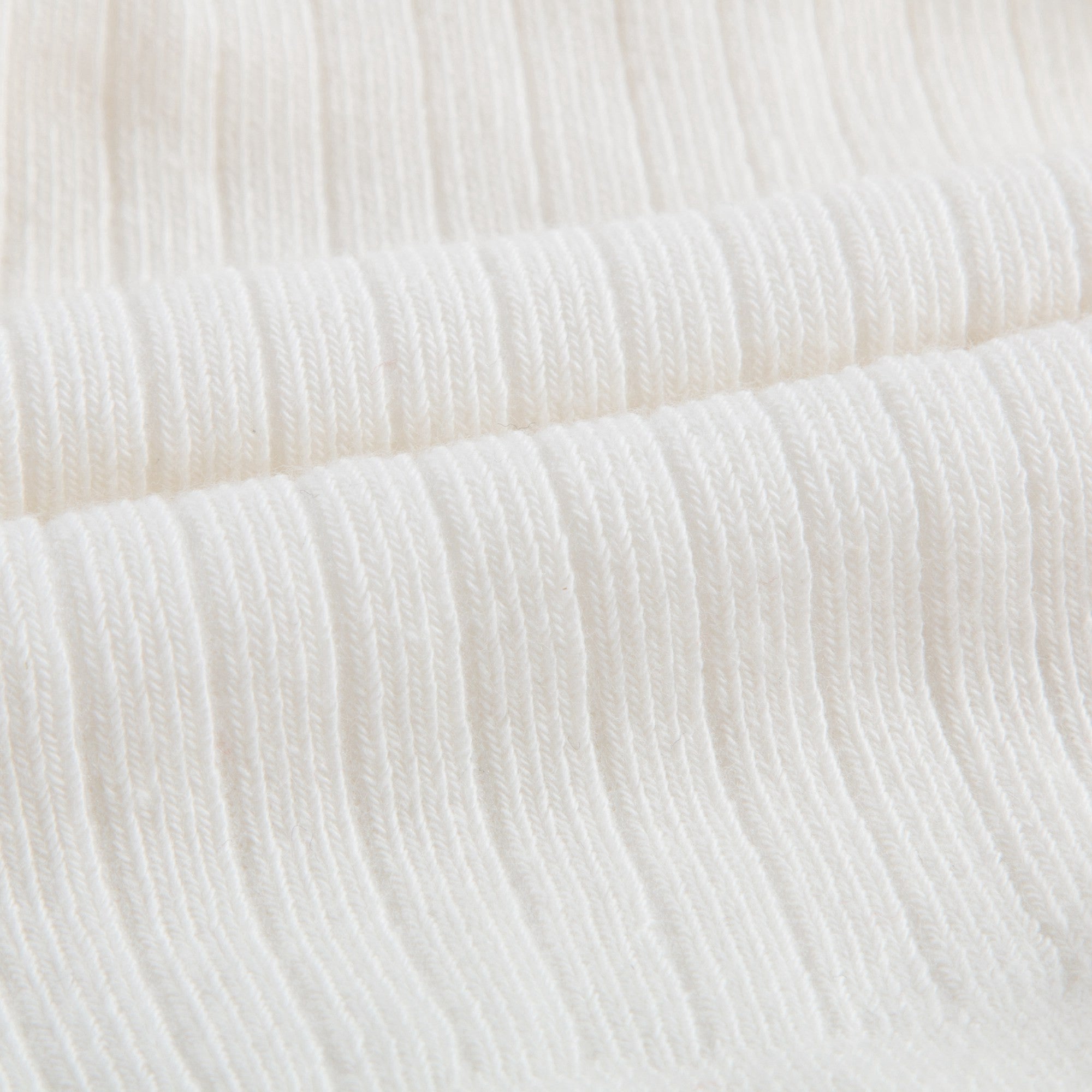Girls Ivory Ribbed Logo Tights