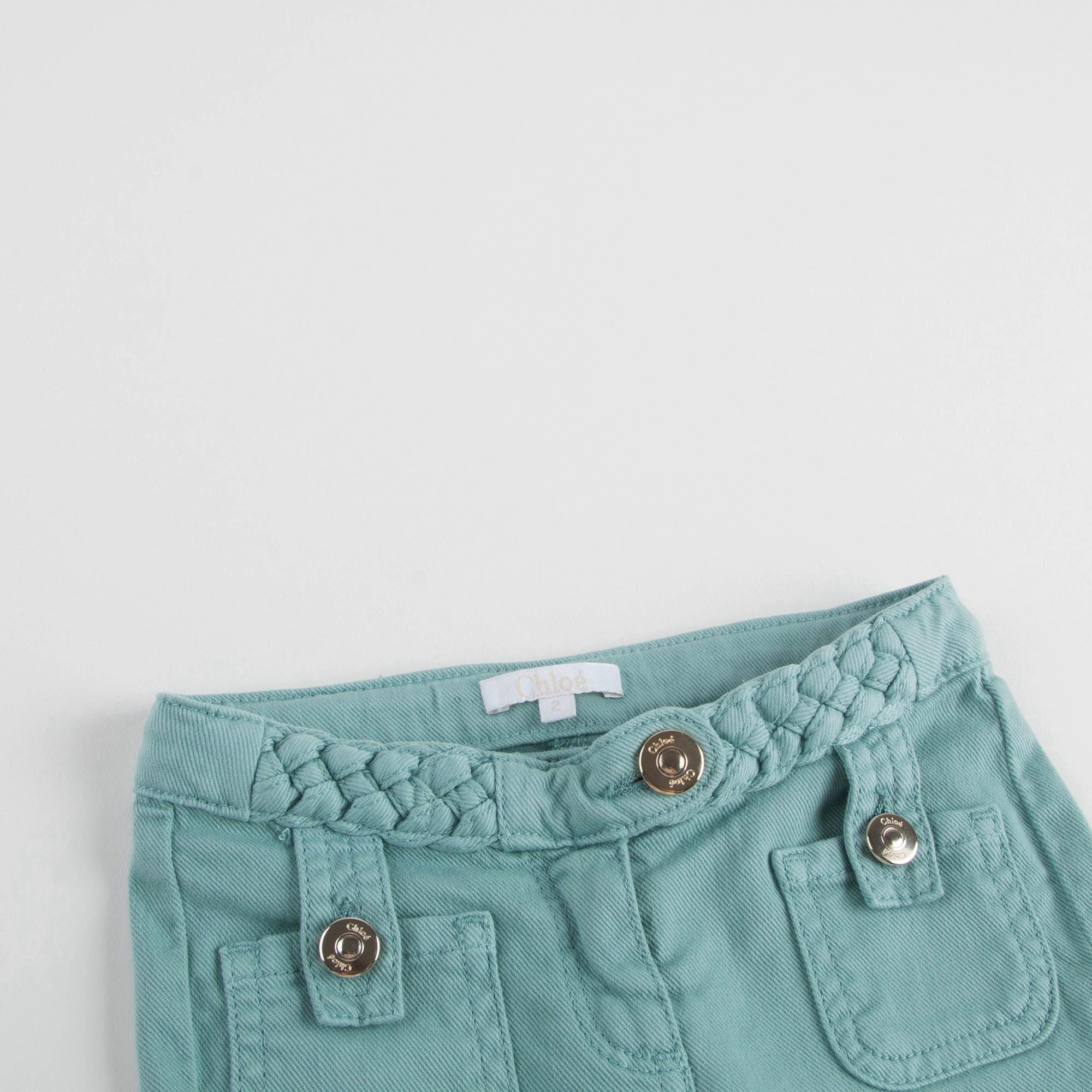 Girls Green Braided Trousers