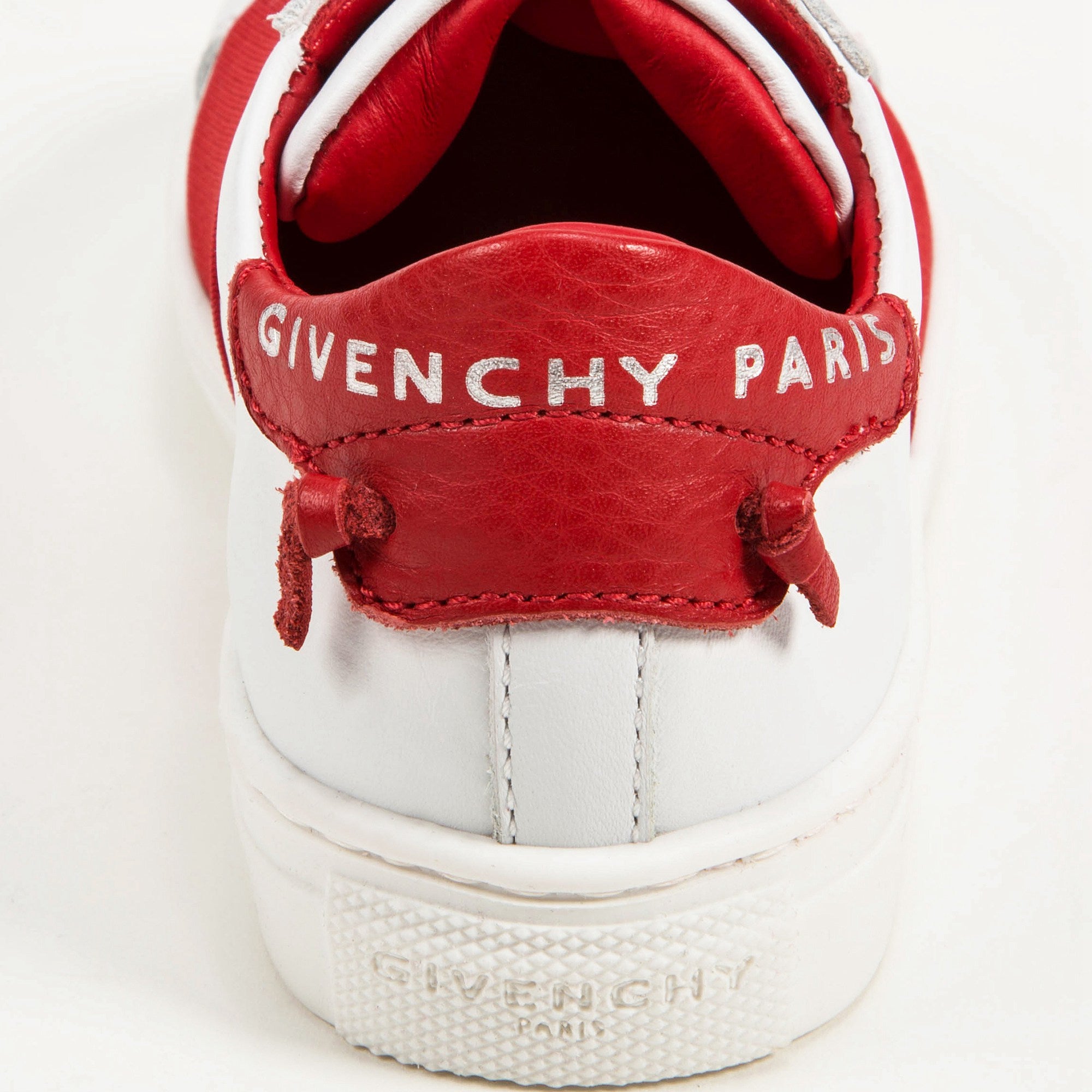 Girls White & Red Cuir Shoes