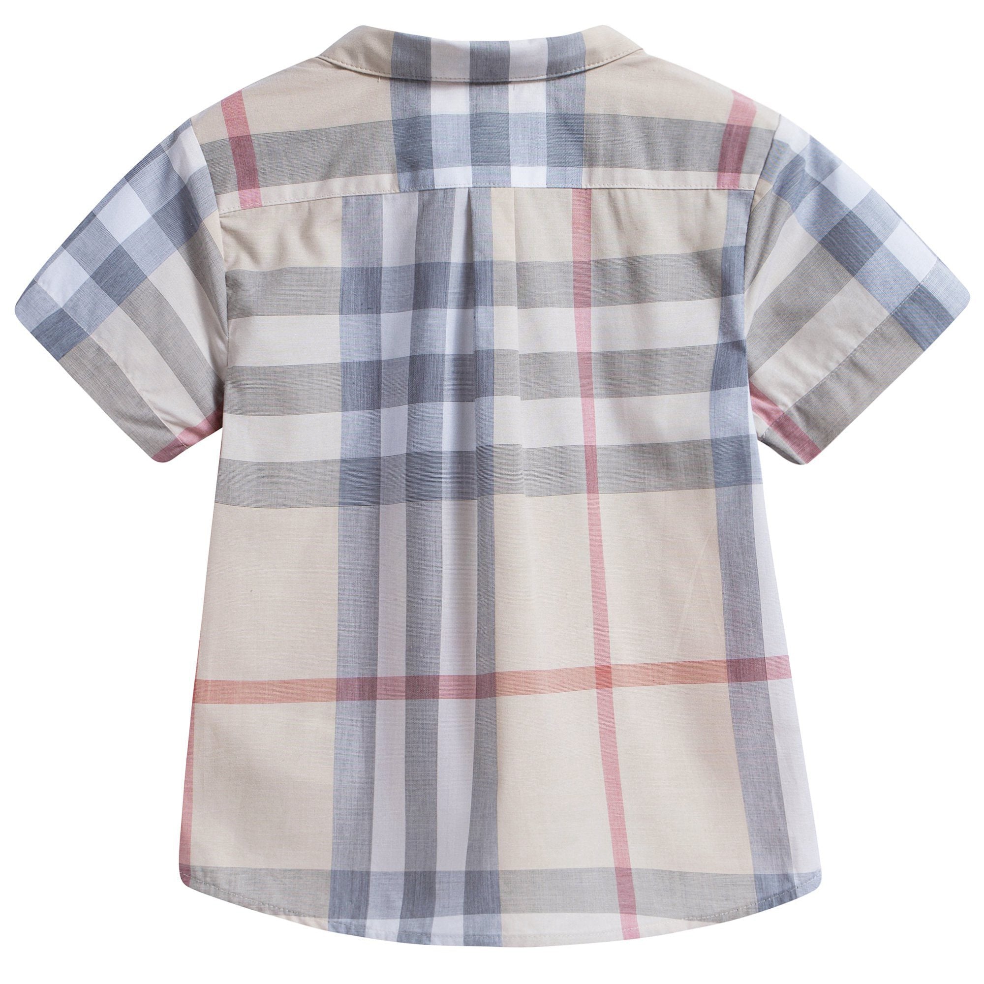 Baby Boys Beige Check Cotton T-shirt