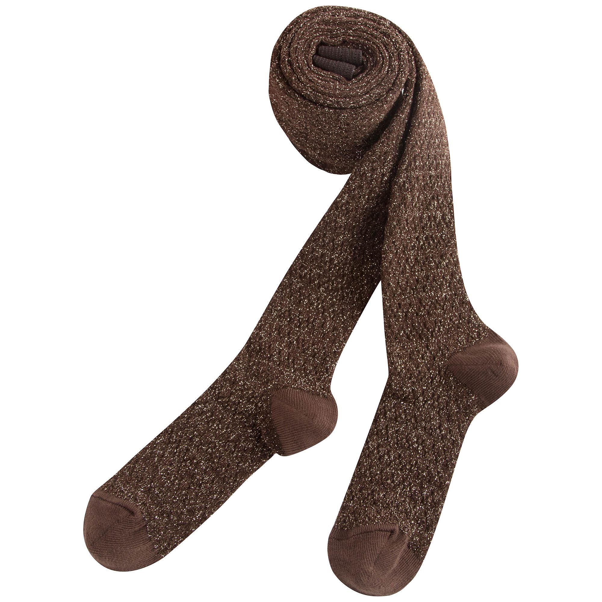 Girls Chocolate Glitter Cotton Tights