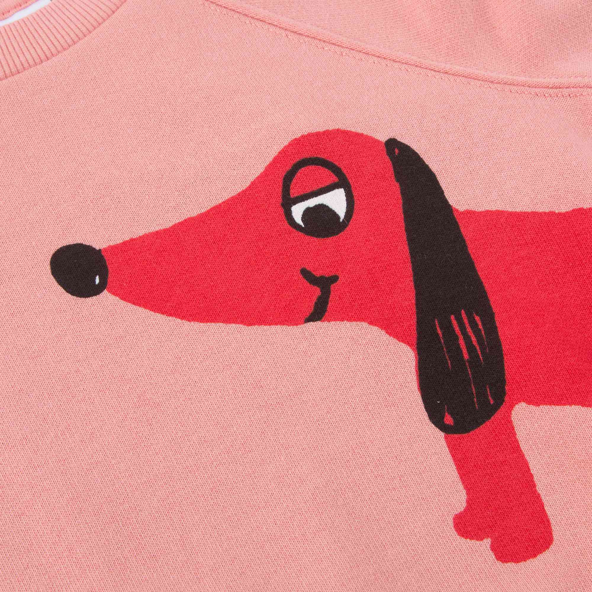 Girls Pink Organic Cotton "Dog鈥?Sweatshirt
