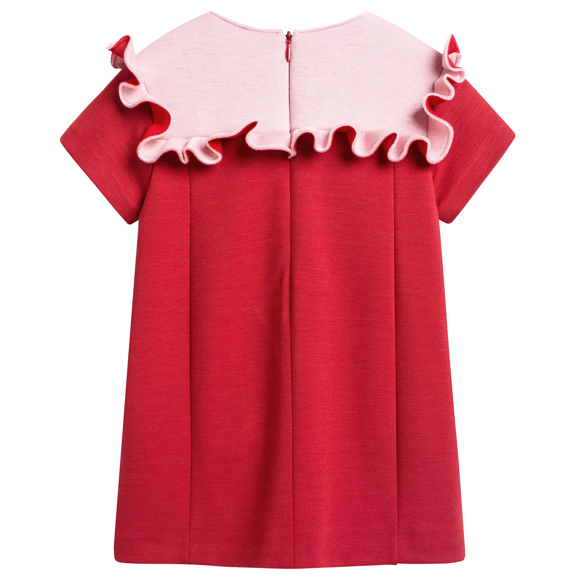 Baby Girls Red & Pink Neoprene Dress