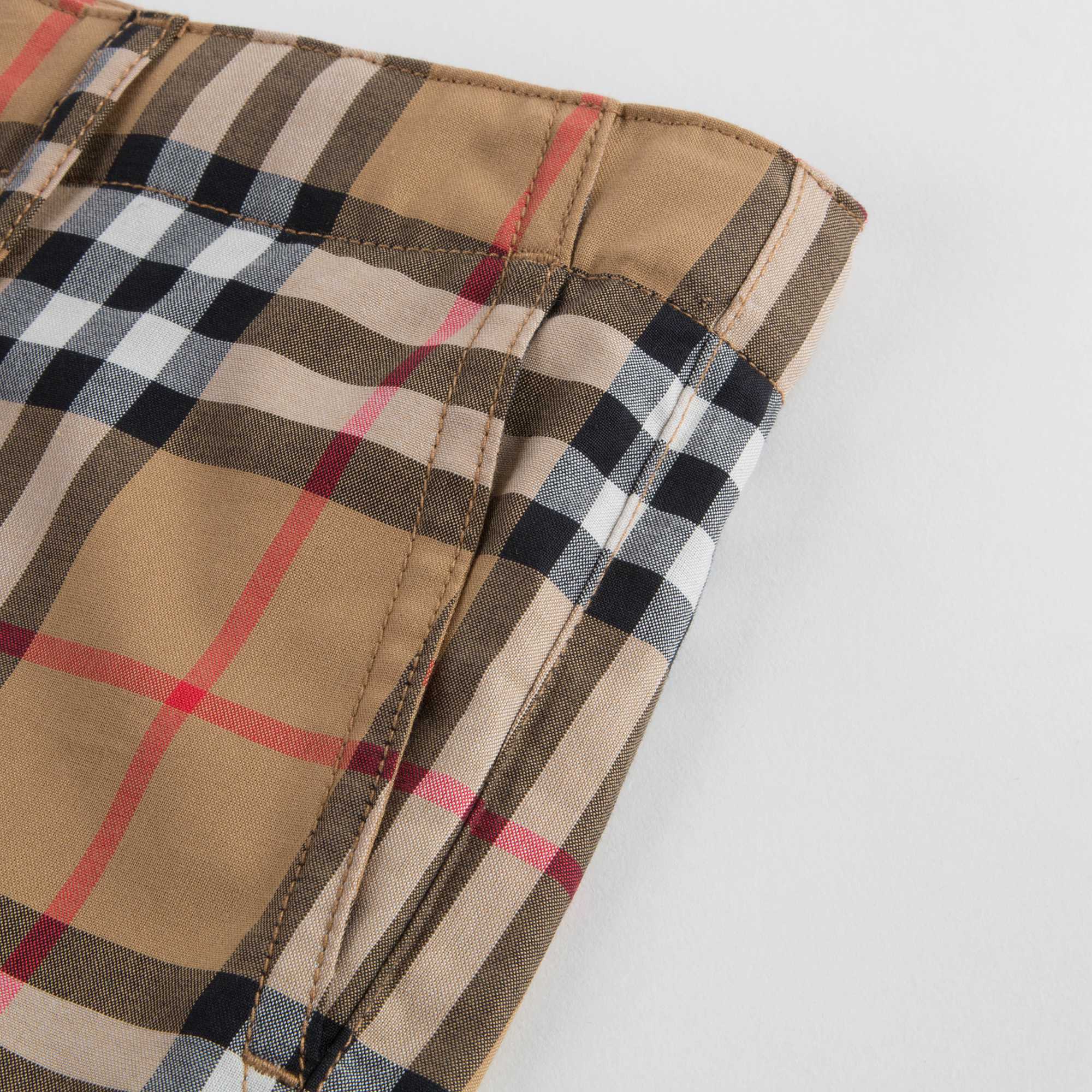 Boys Antique Yellow Check Cotton Shorts