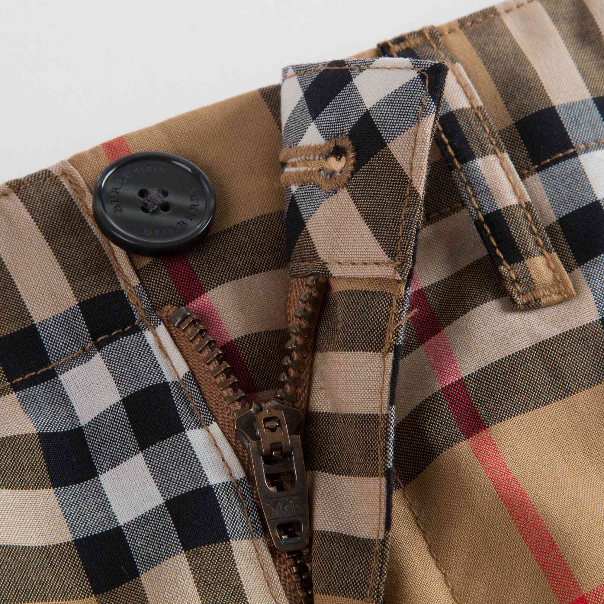 Boys Antique Yellow Check Cotton Shorts