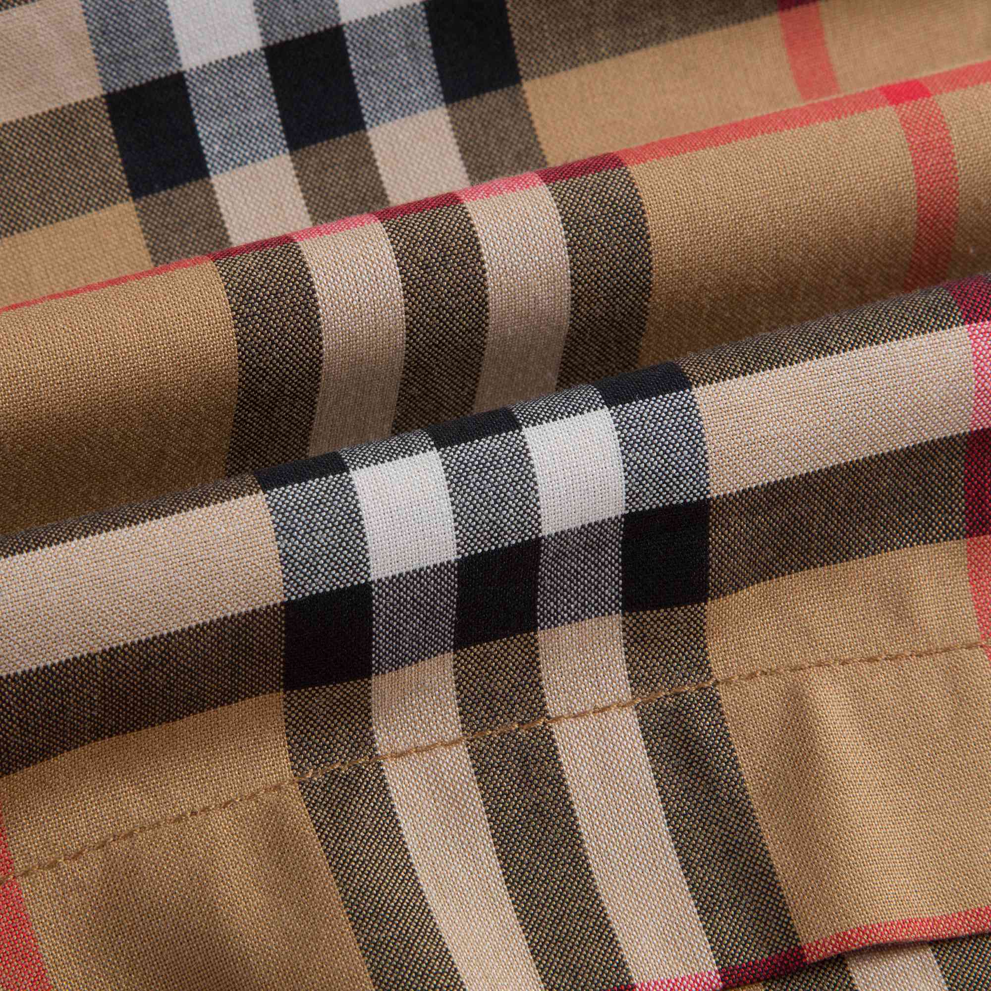 Boys Antique Yellow Check Cotton Shorts