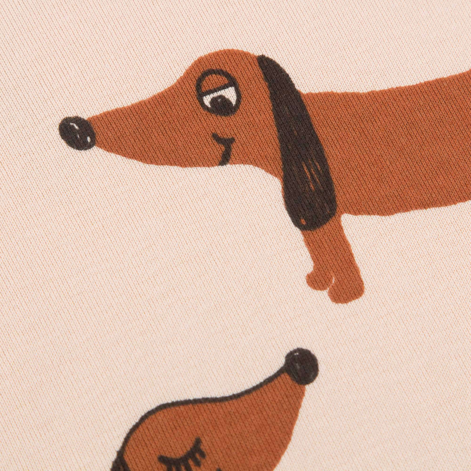 Girls Beige Organic Cotton "Dog" T-shirt