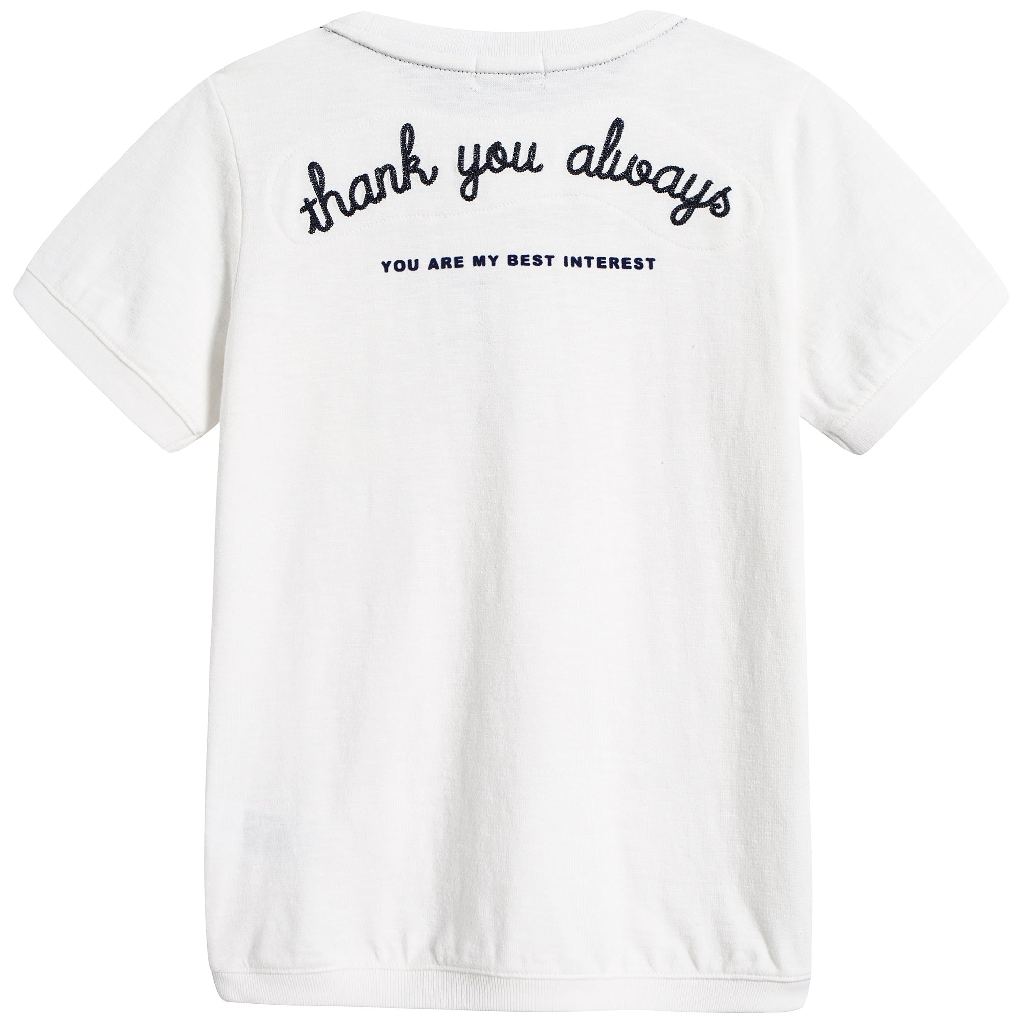 Girls White Cotton T-shirt
