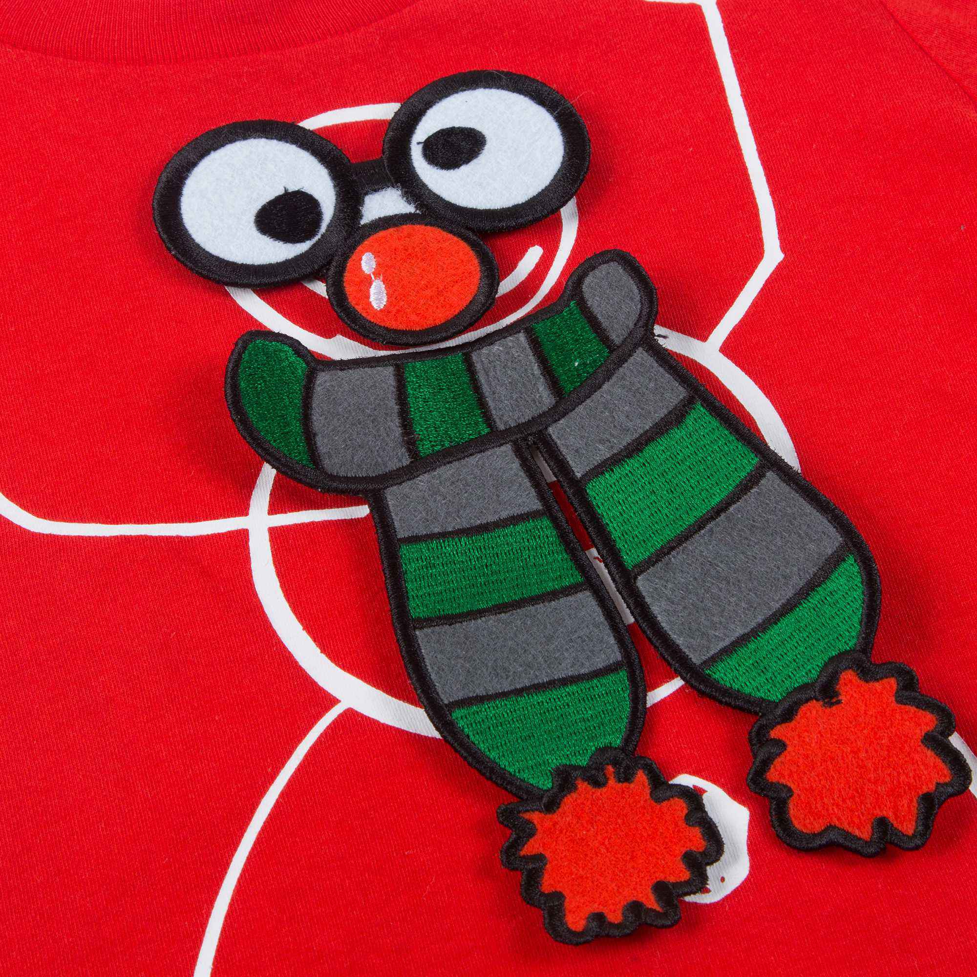 Boys Red With Patches Cotton T-shirt