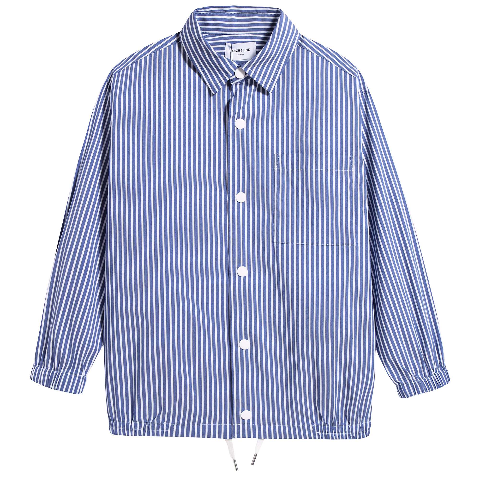 Girls Blue Striped Cotton Shirt