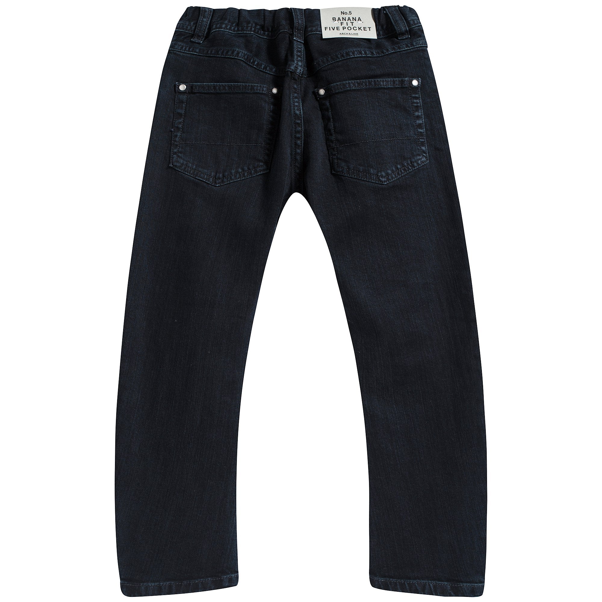 Girls Navy Denim Cotton Trousers