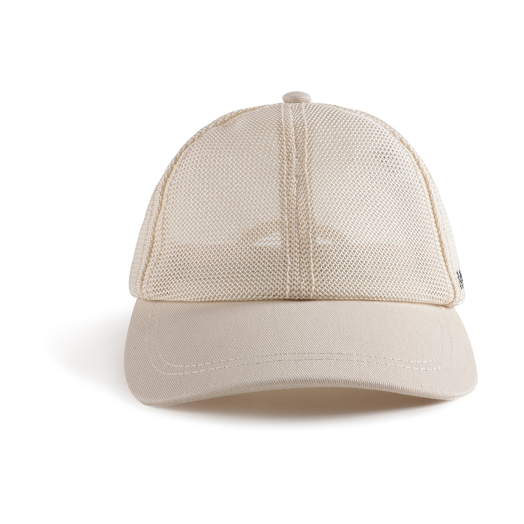 Girls Beige Mesh Logo Cap