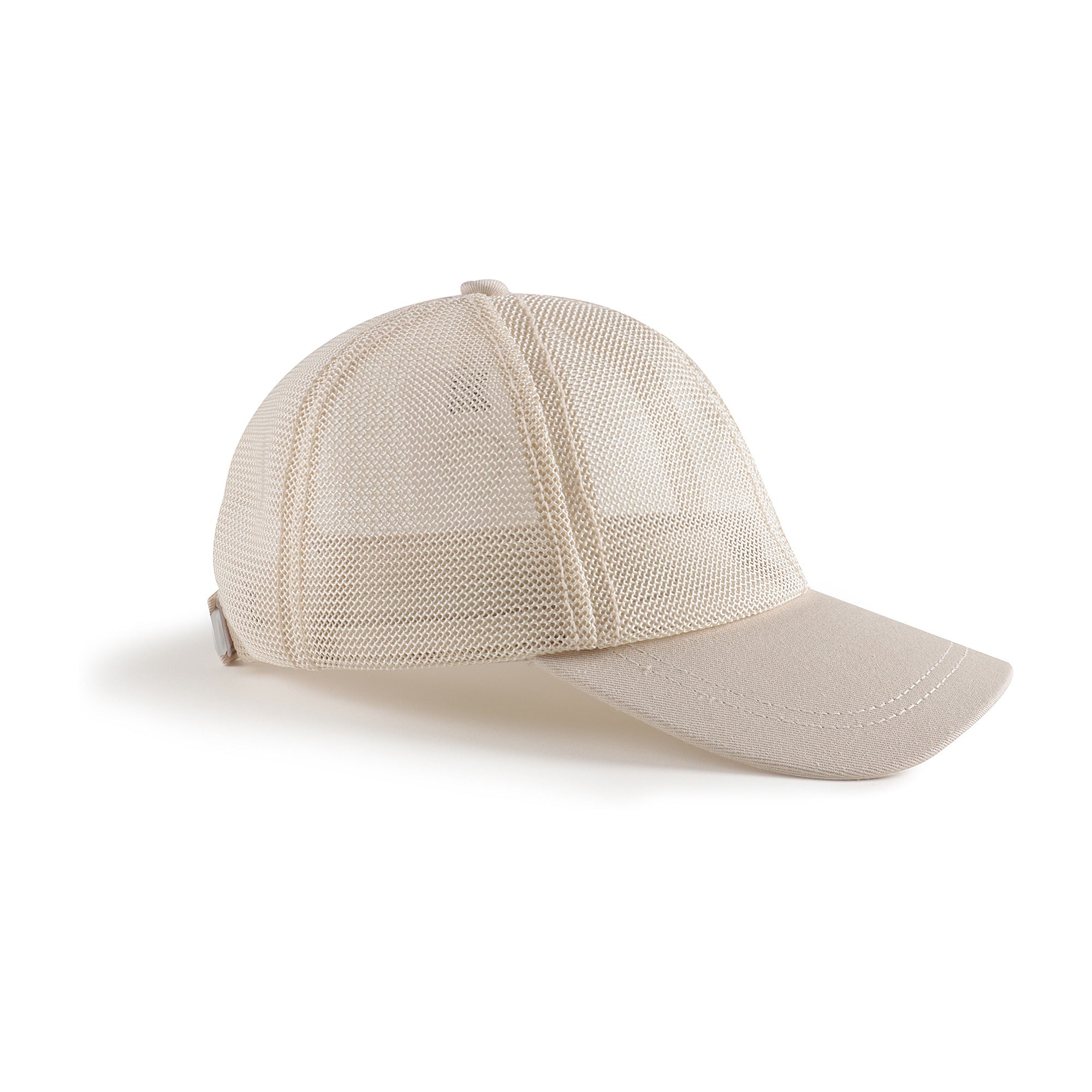 Girls Beige Mesh Logo Cap