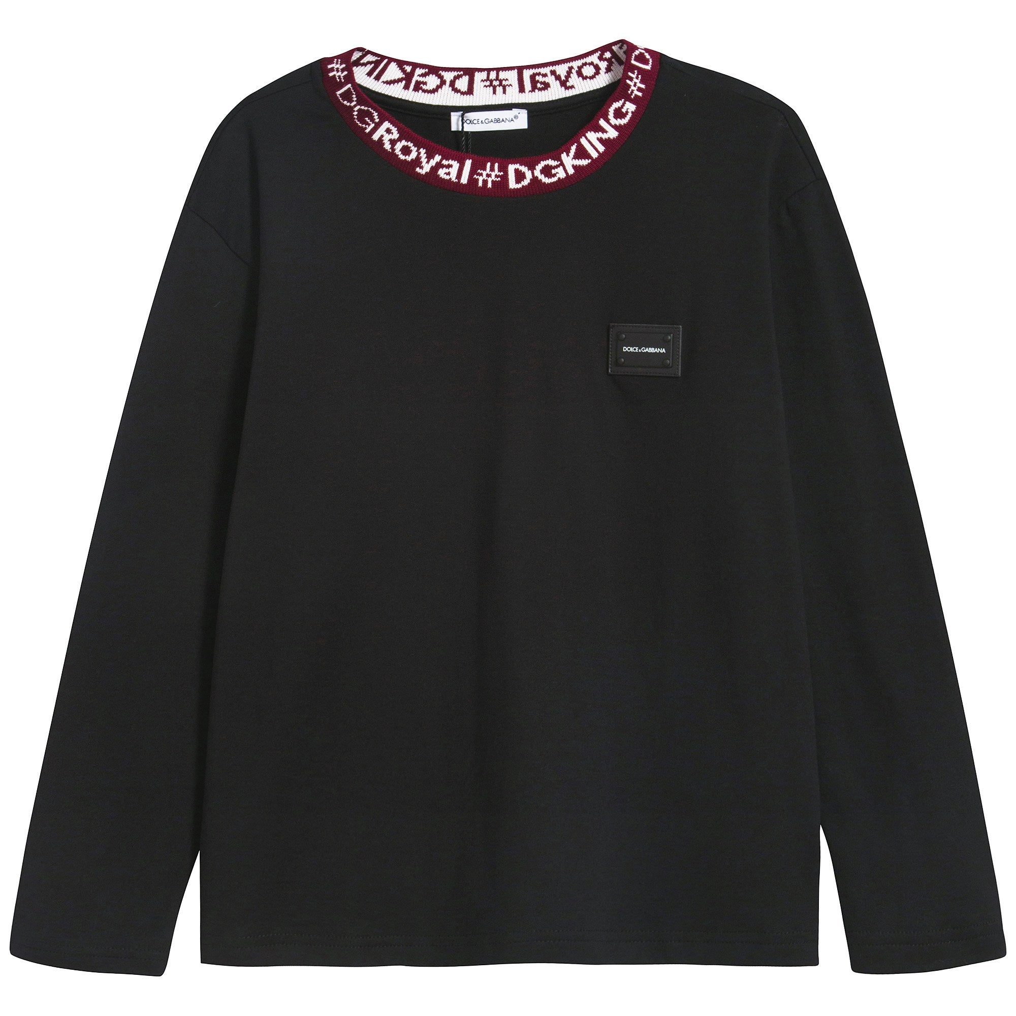 Boys Black "DG King" Cotton T-shirt