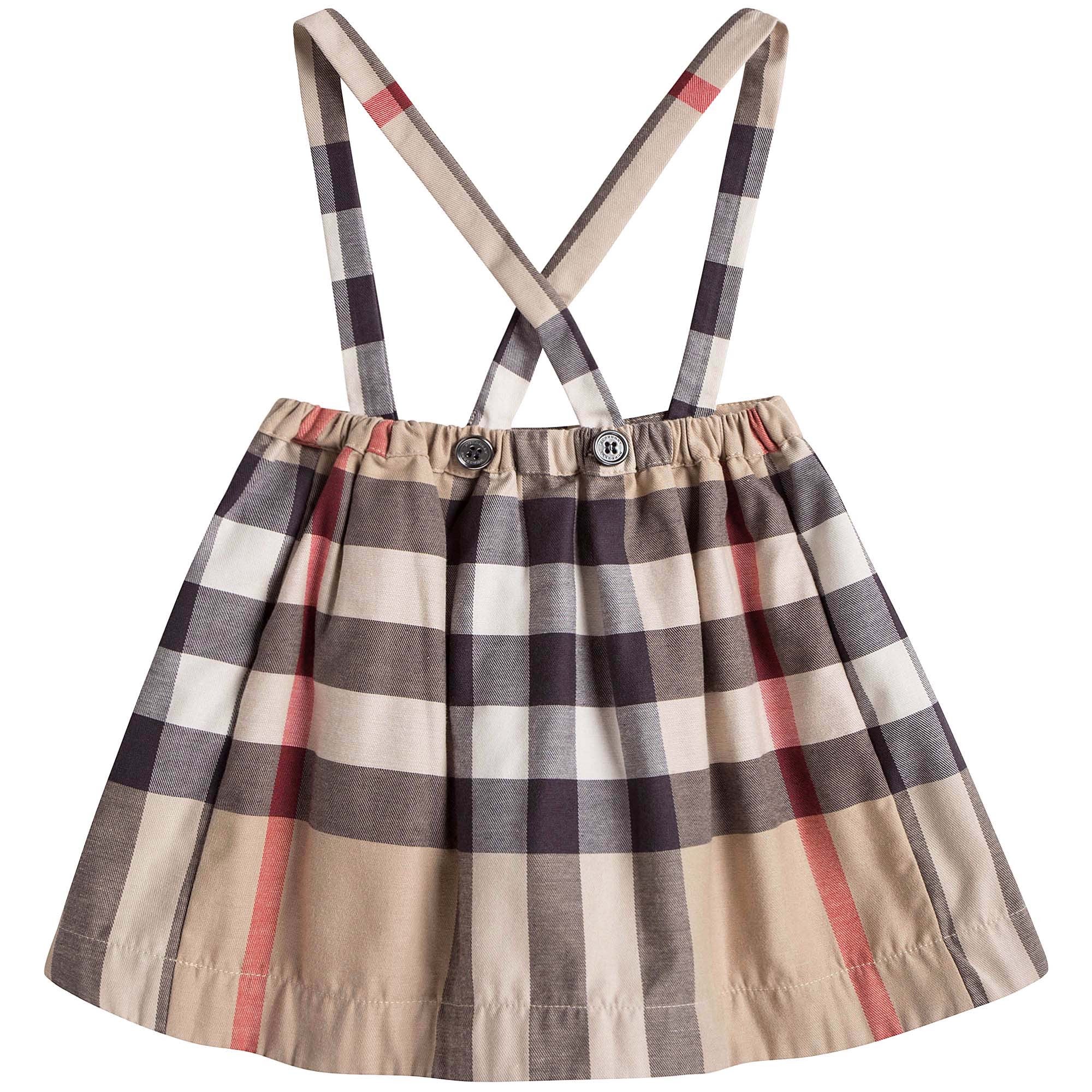 Baby Girls Check Skirt with Braces