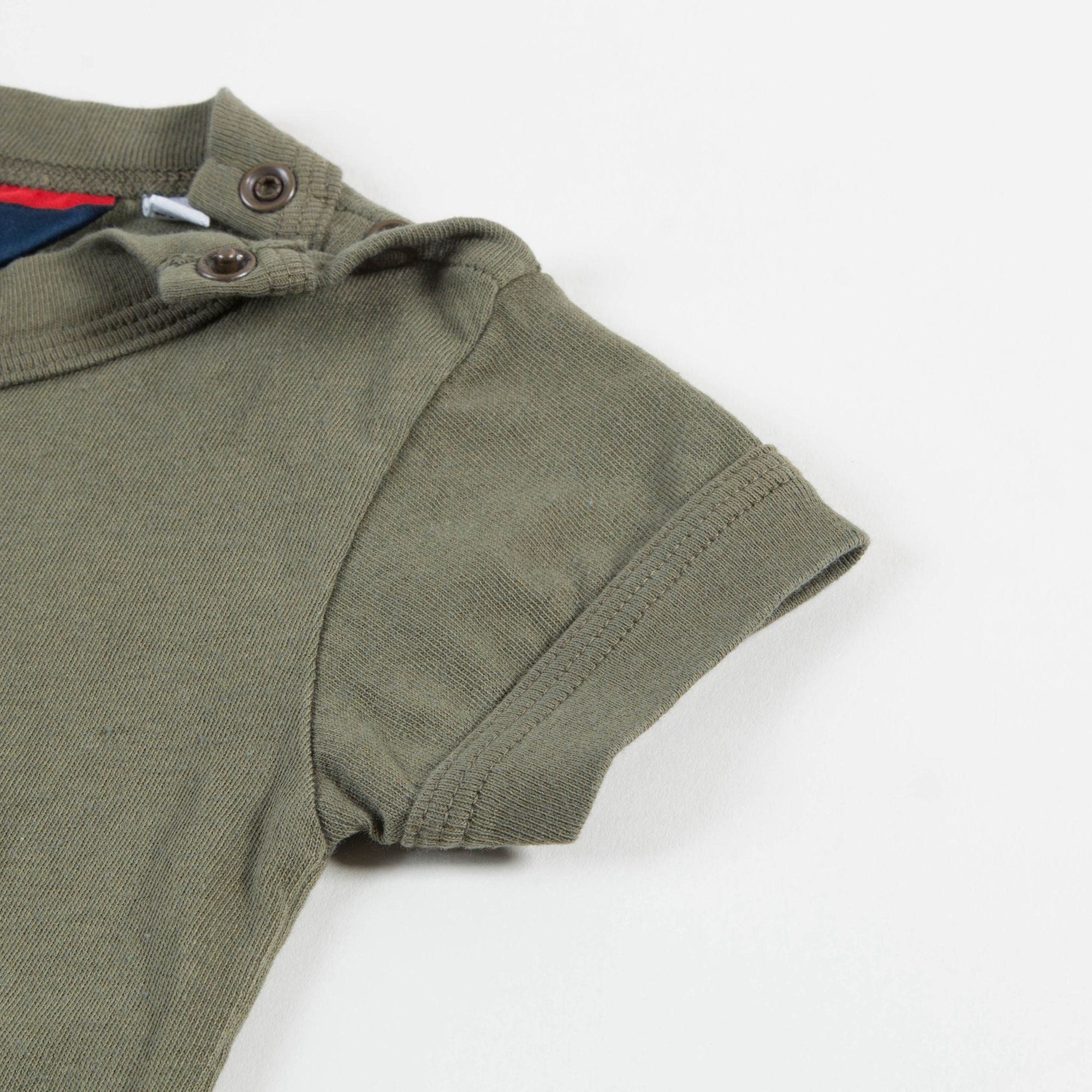 Baby Military Green Tao Bust Cotton Babysuit