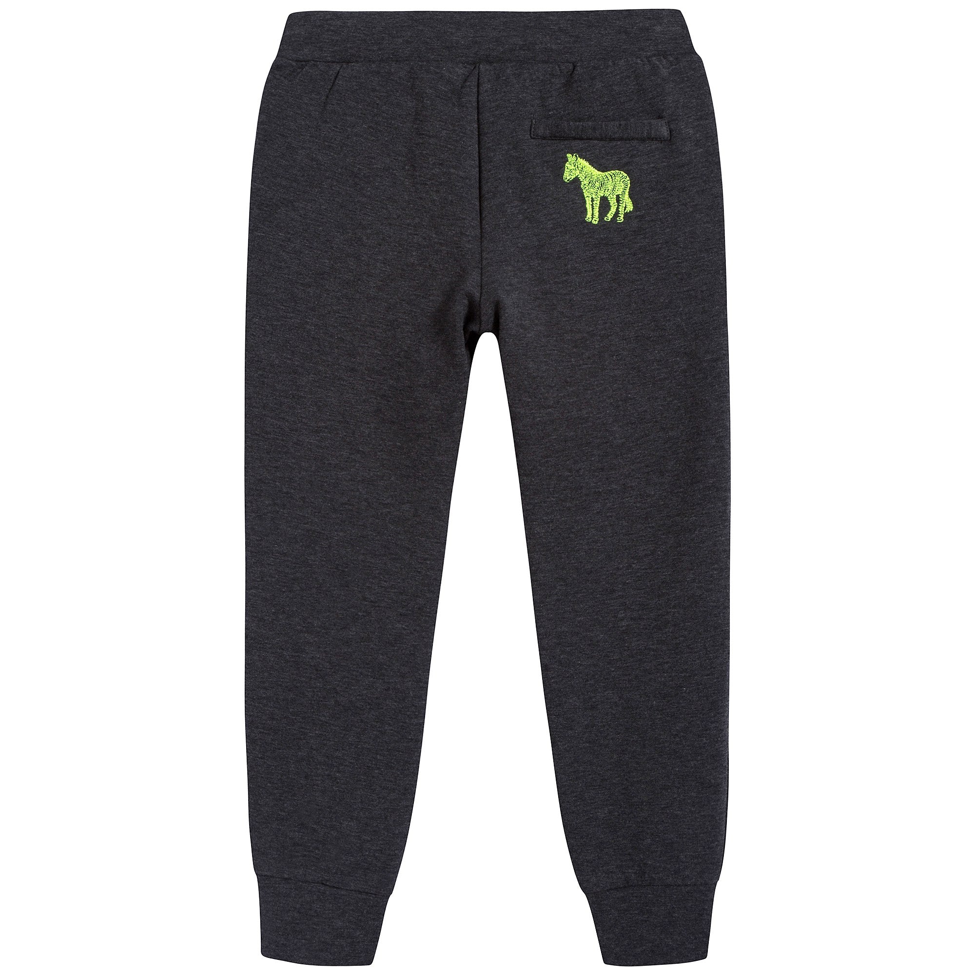 Boys Marl Grey Anthracite Cotton Trousers