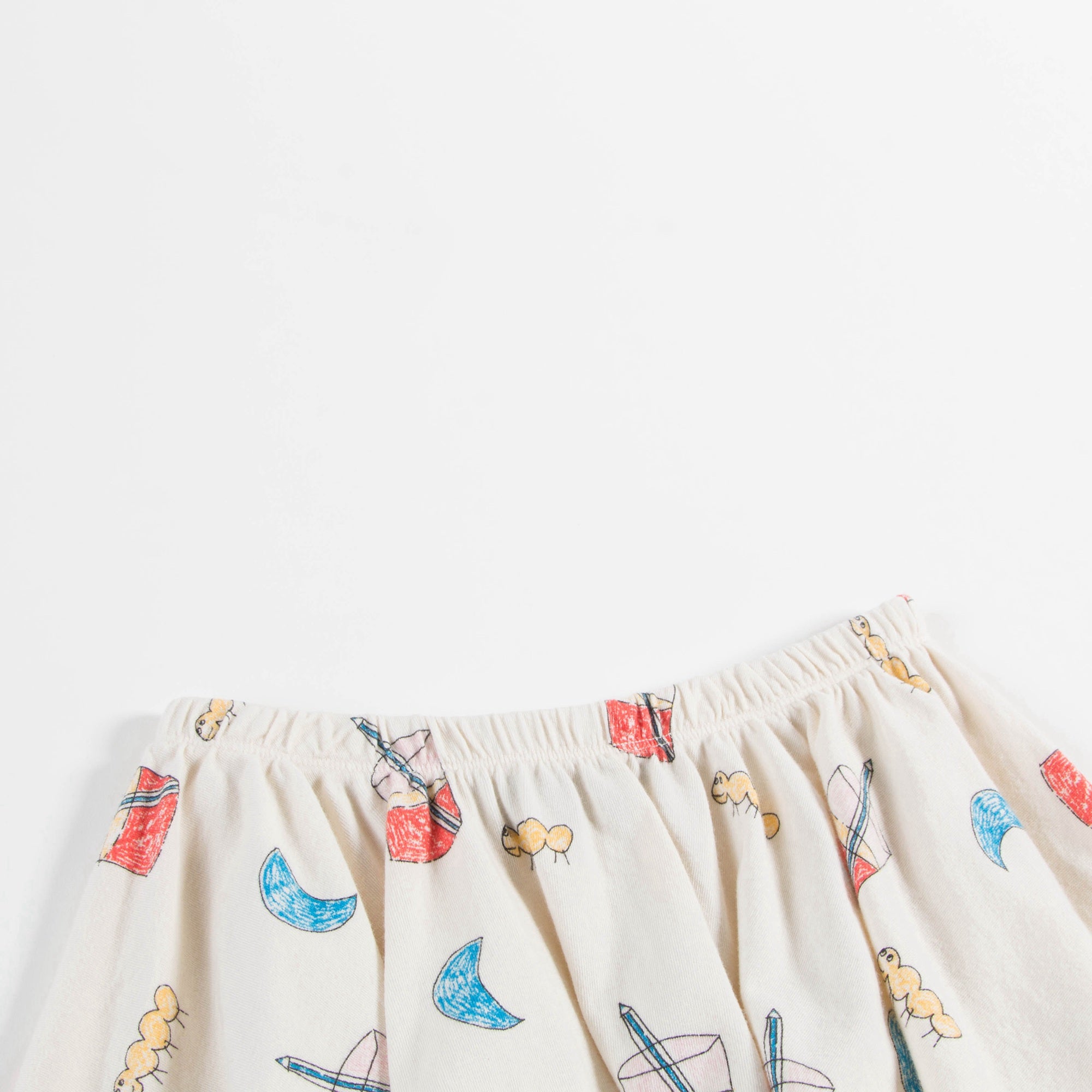 Girls Raw White Glasses Cotton Skirt