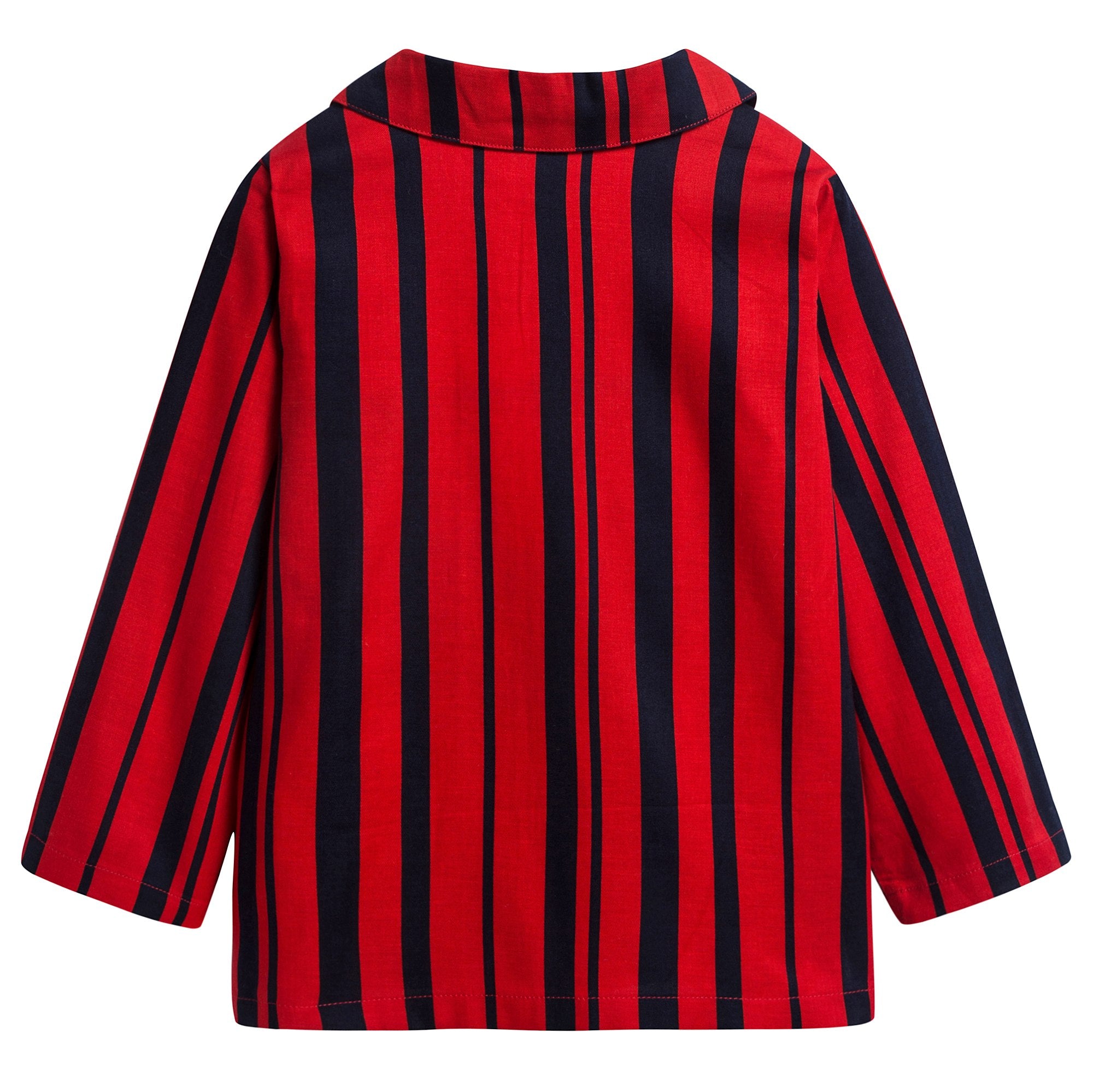 Boys Red Odd Stripe Woven Organic Cotton T-shirt