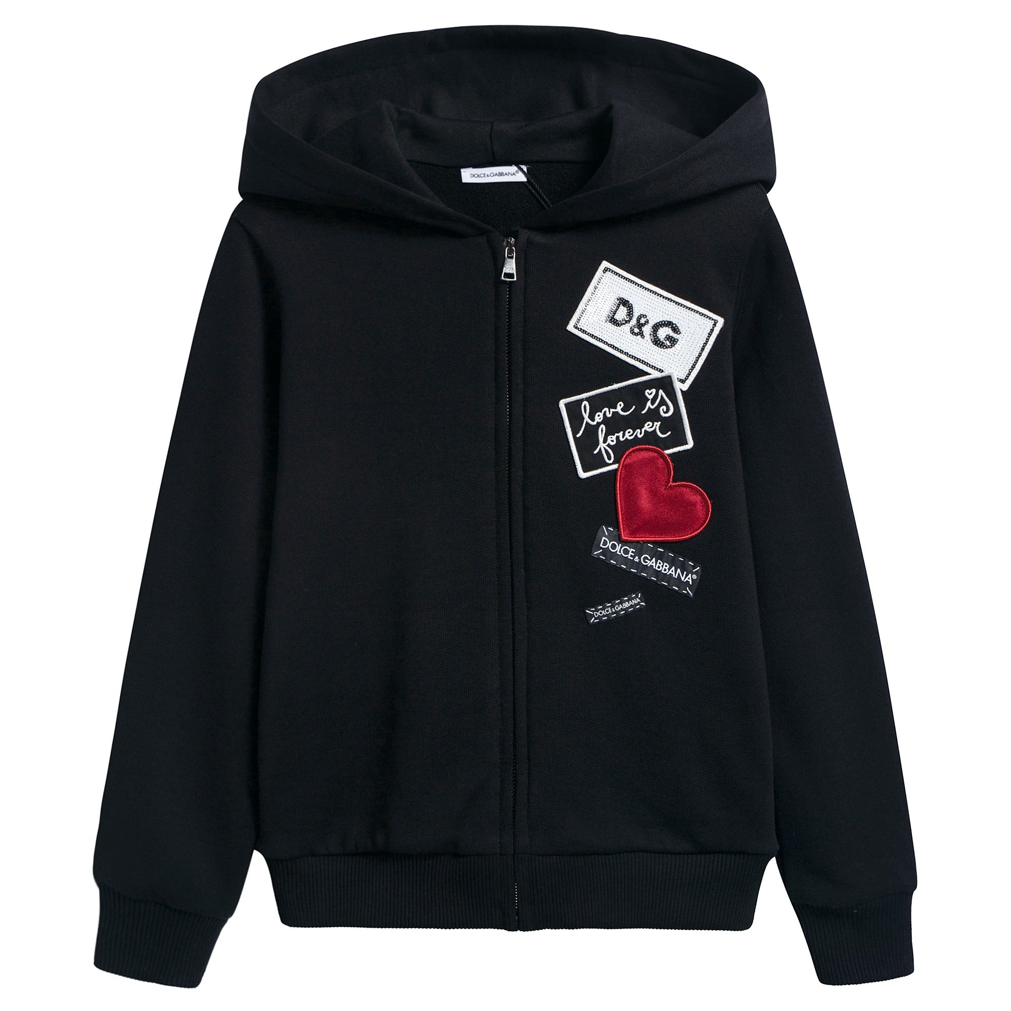 Girls & Boys Black "LOVE" Cotton Coat