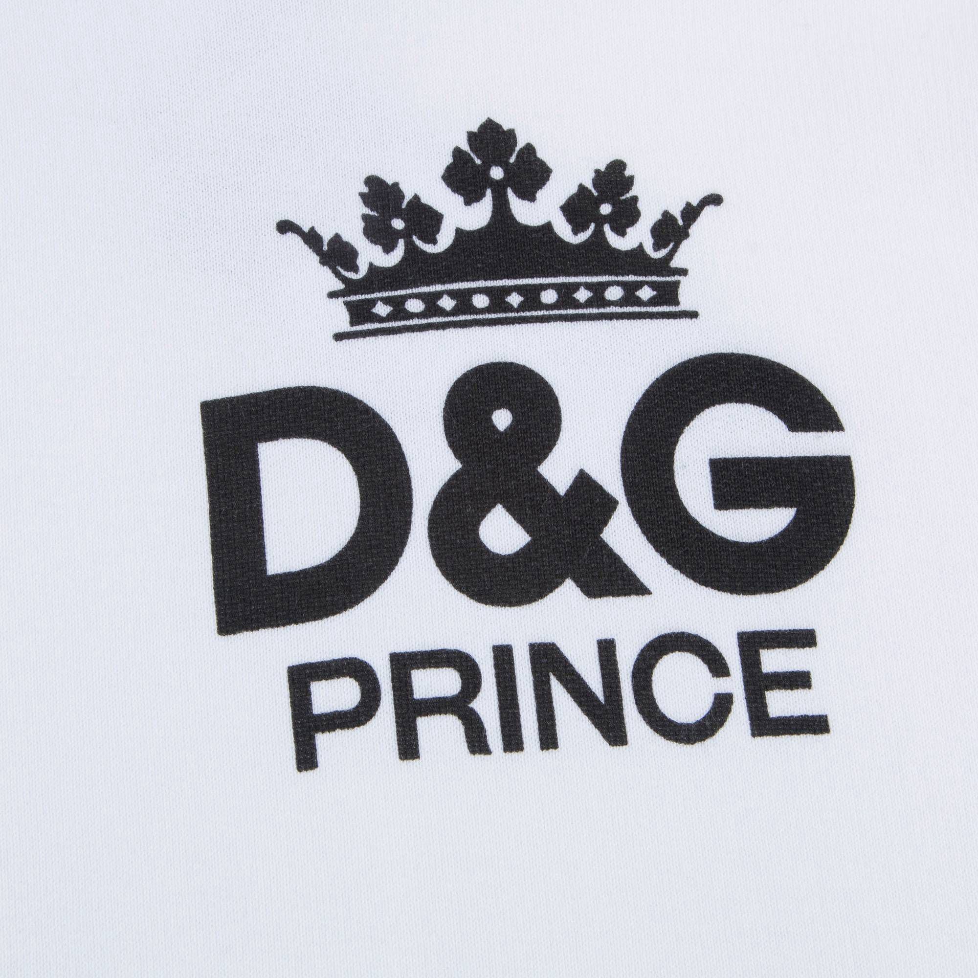 Girls White "DG" Cotton Coat