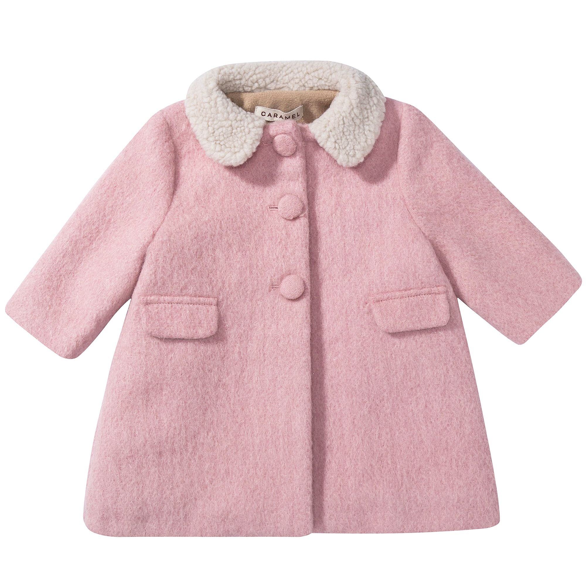 Baby Girls Pale Pink Woven Coat
