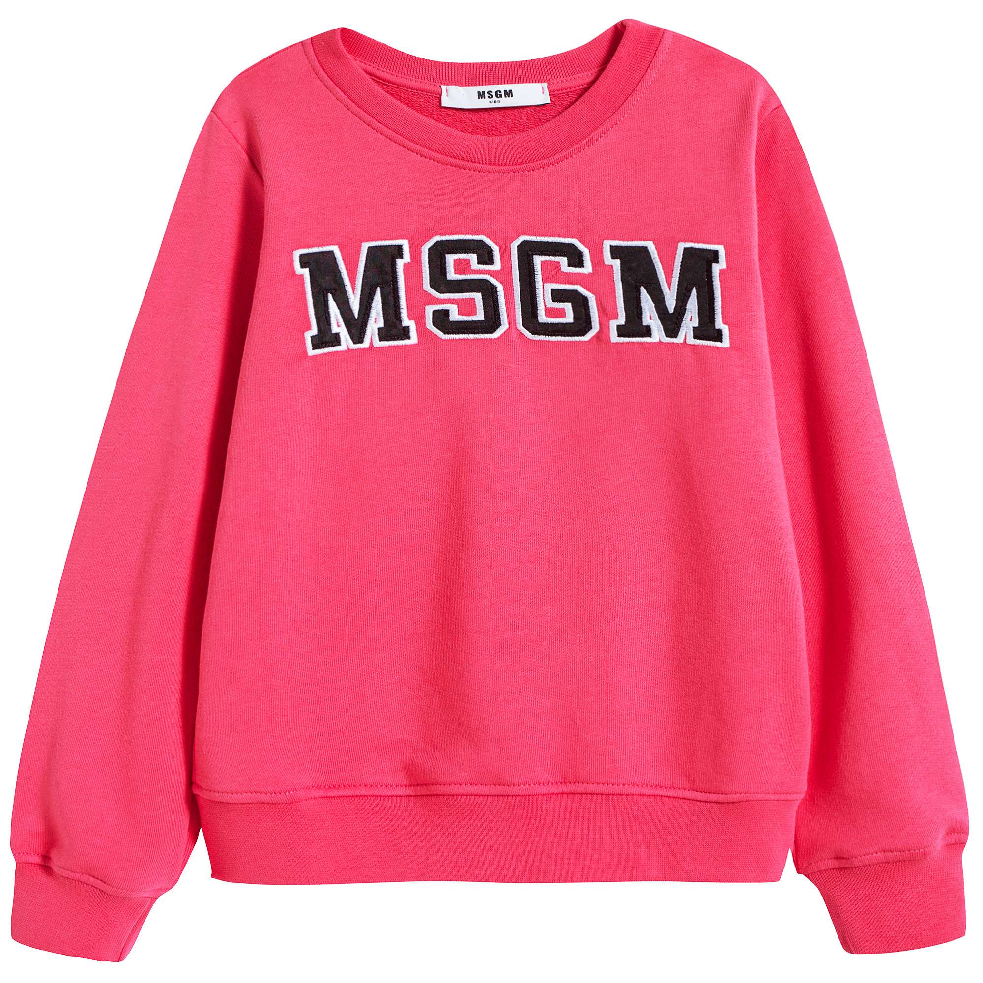 Girls Fuchsia Logo Cotton Sweatshirt