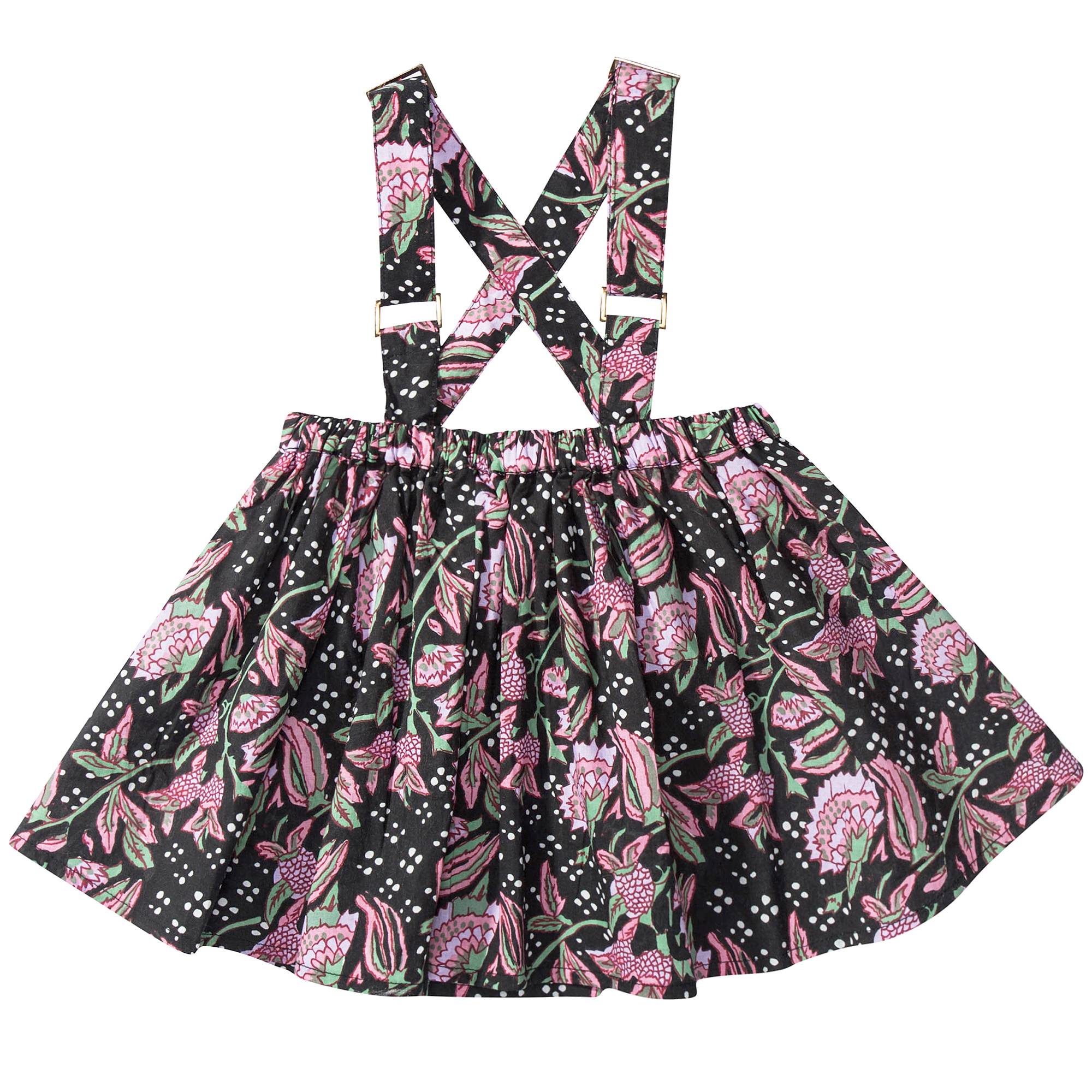 Girls Blue Flower Cotton Skirt