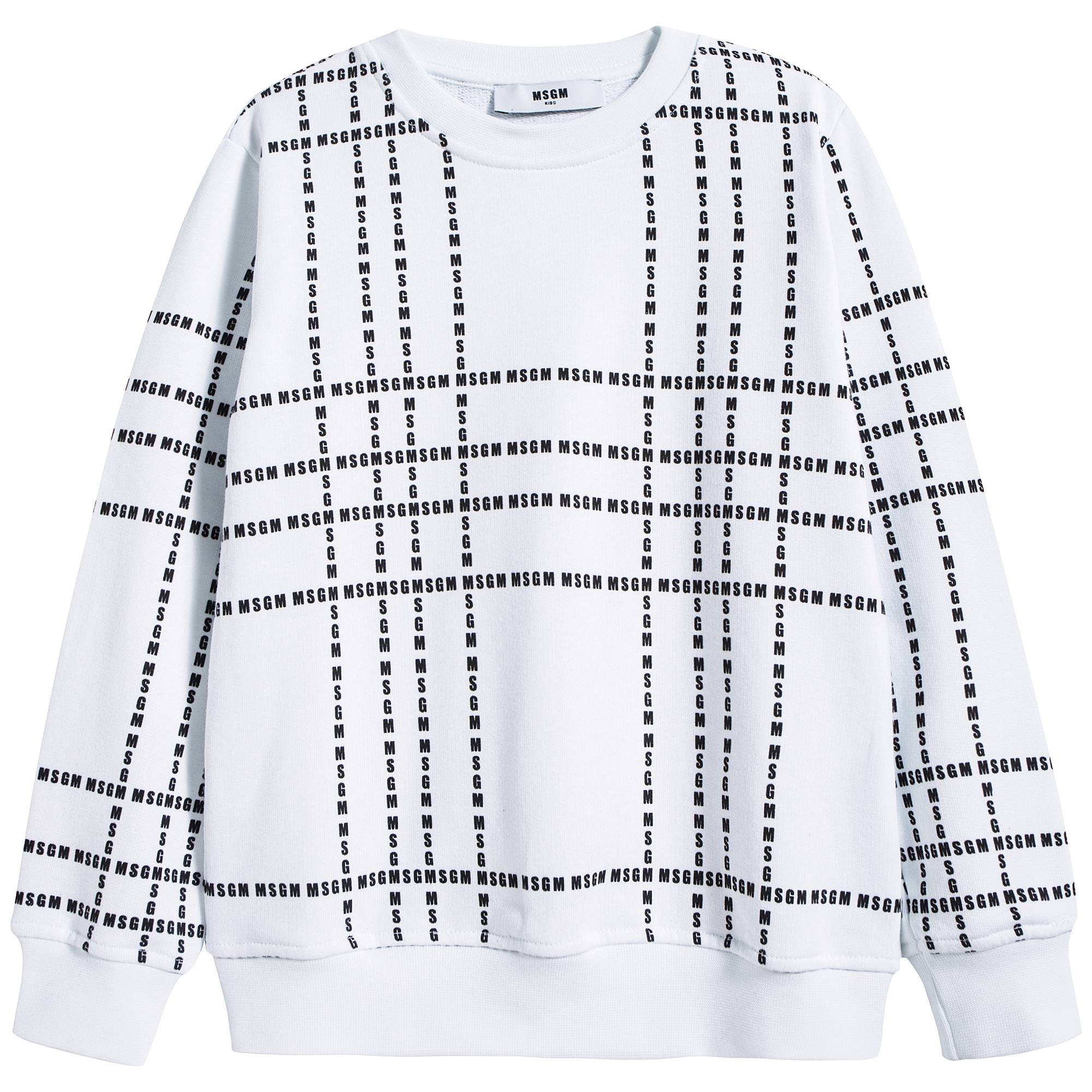 Boys & Girls White Cotton Sweatshirt