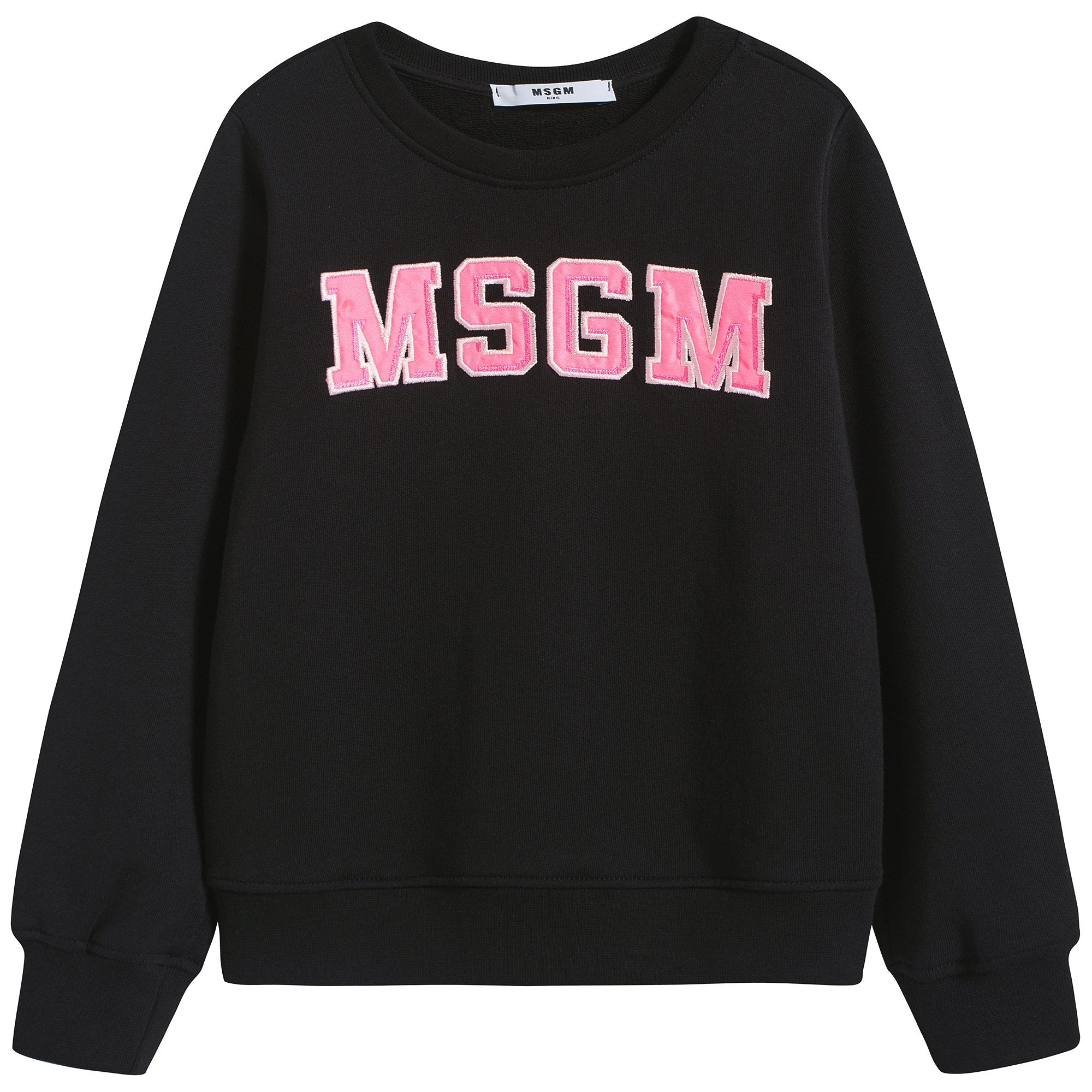 Girls Black Logo Cotton Sweatshirt