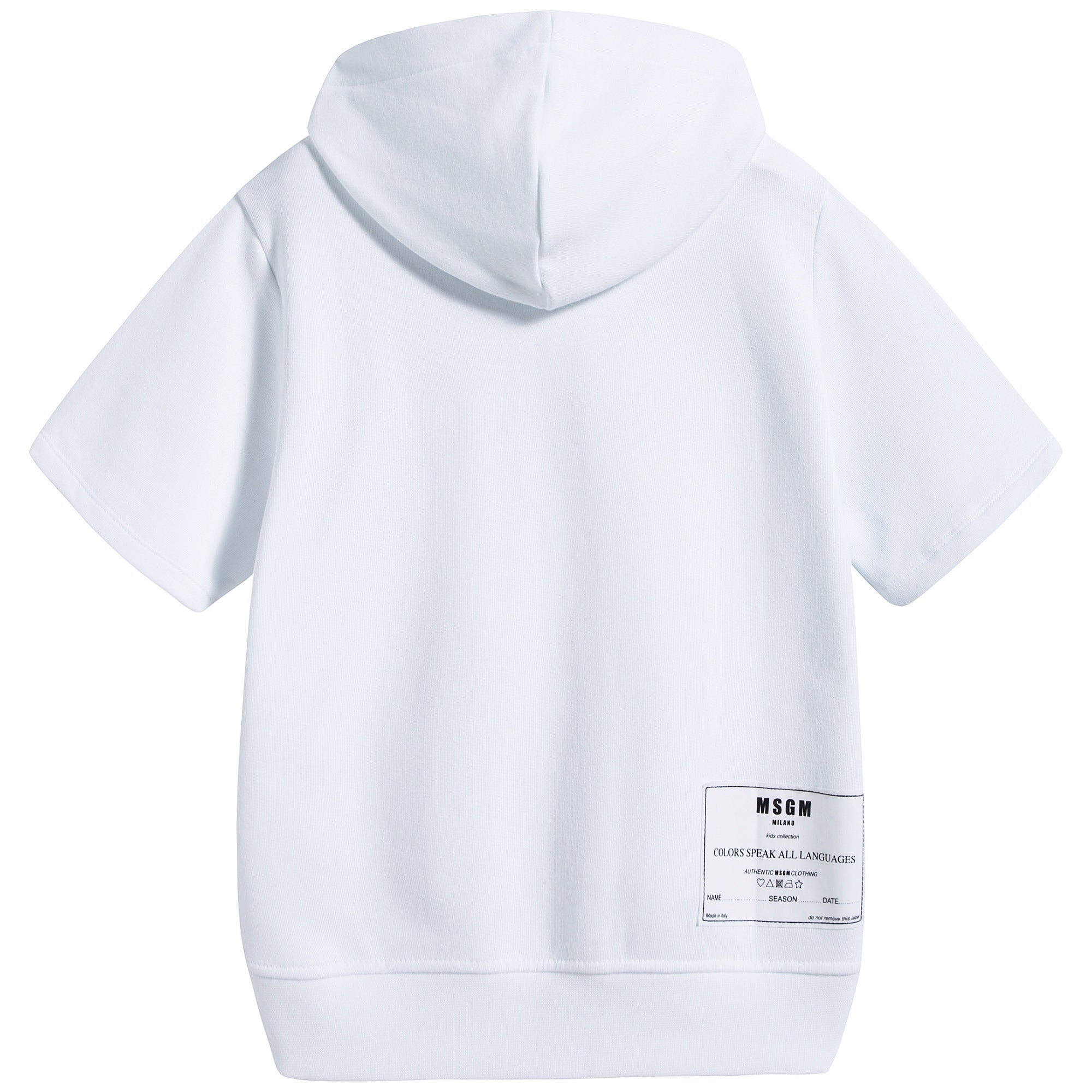 Girls White Hooded Cotton Sweatshirt