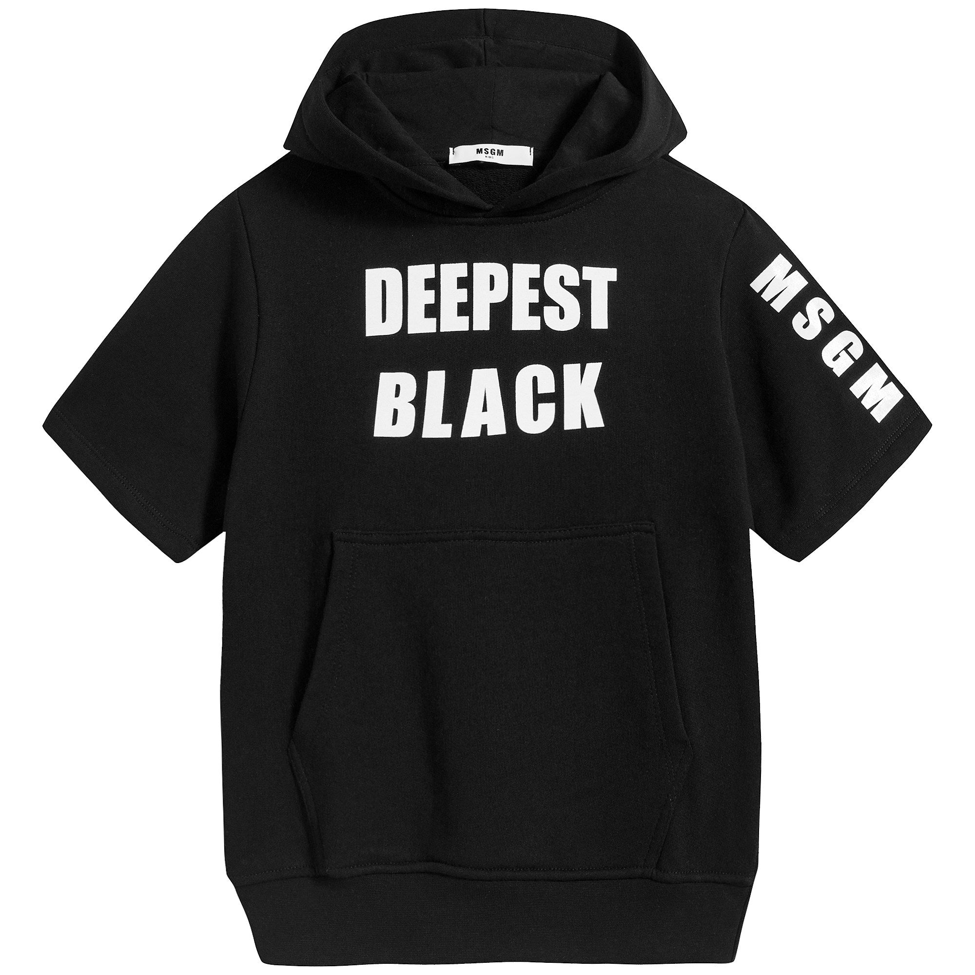 Girls Black Hooded Cotton Sweatshirt