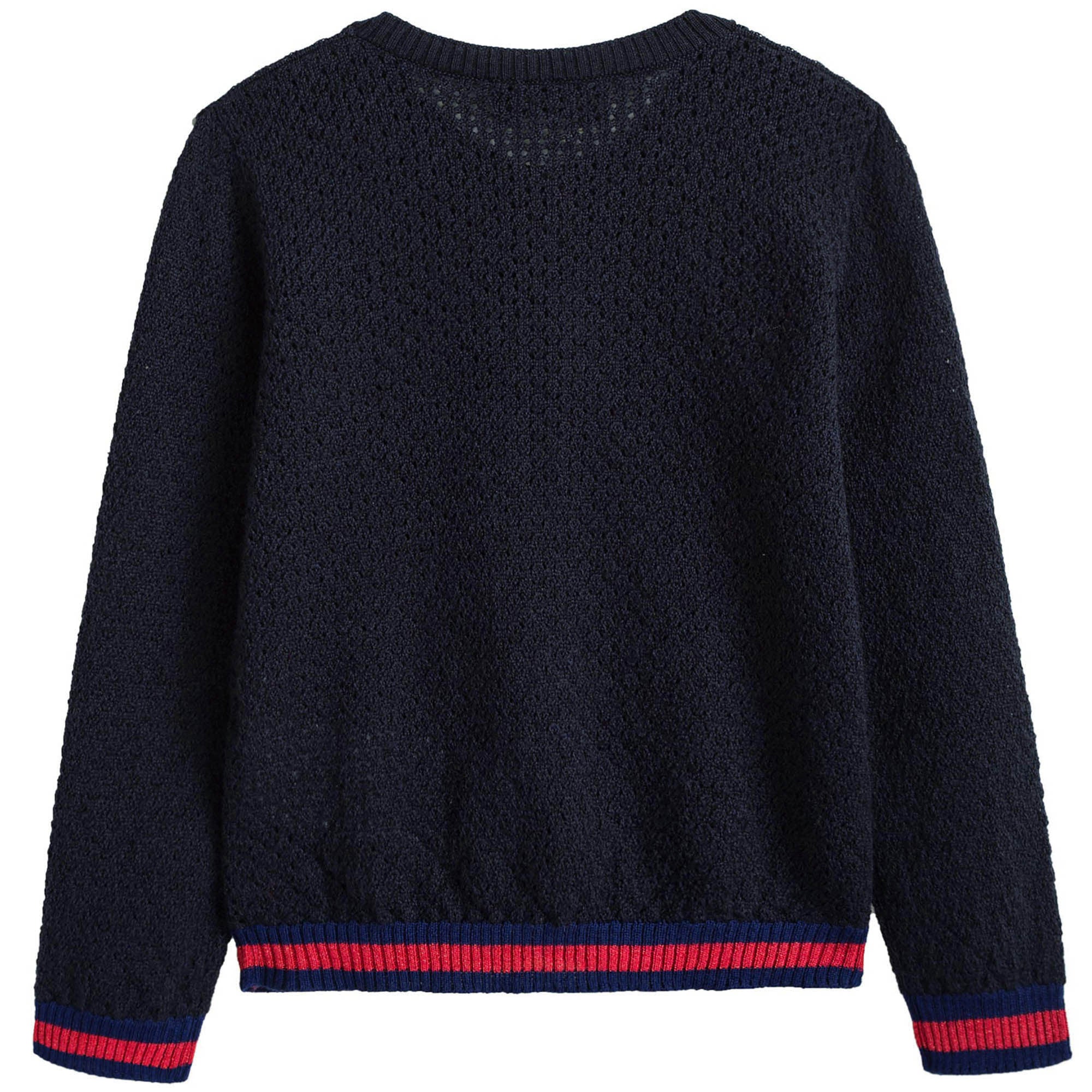 Baby Girls Navy Blue Wool Cardigan