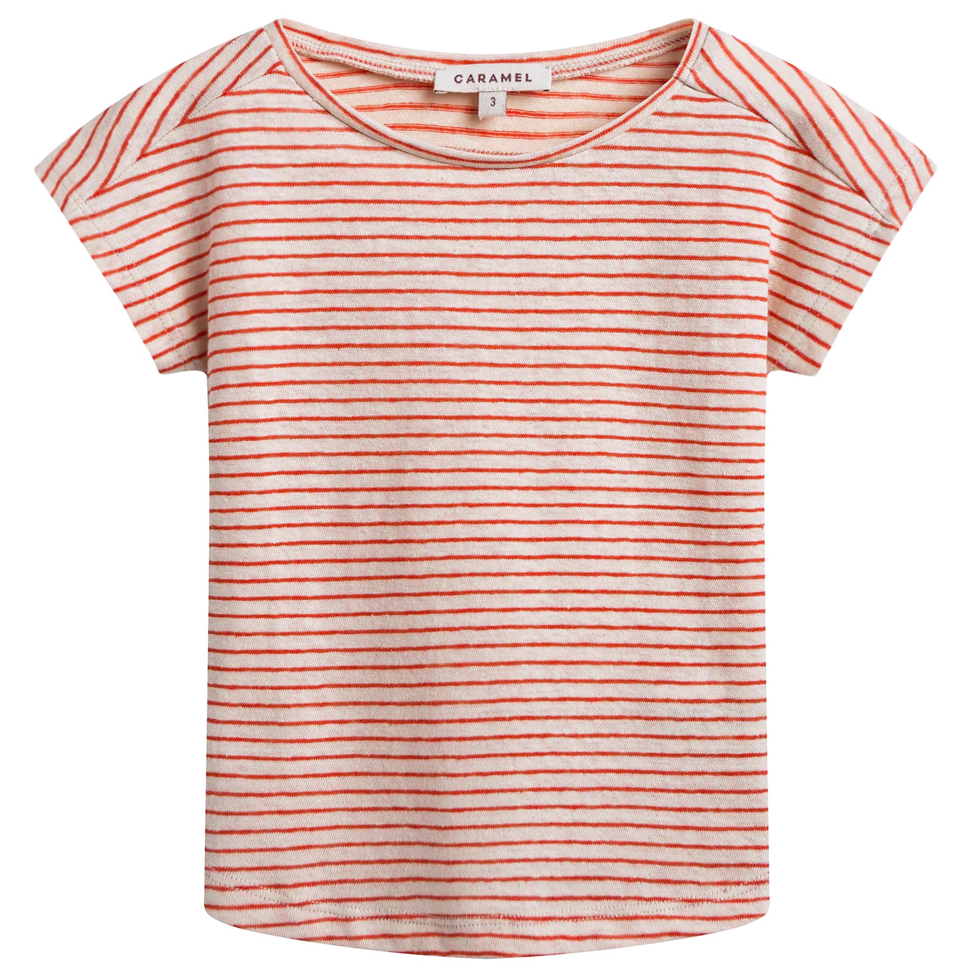 Girls Bright Orange Striped T-shirt