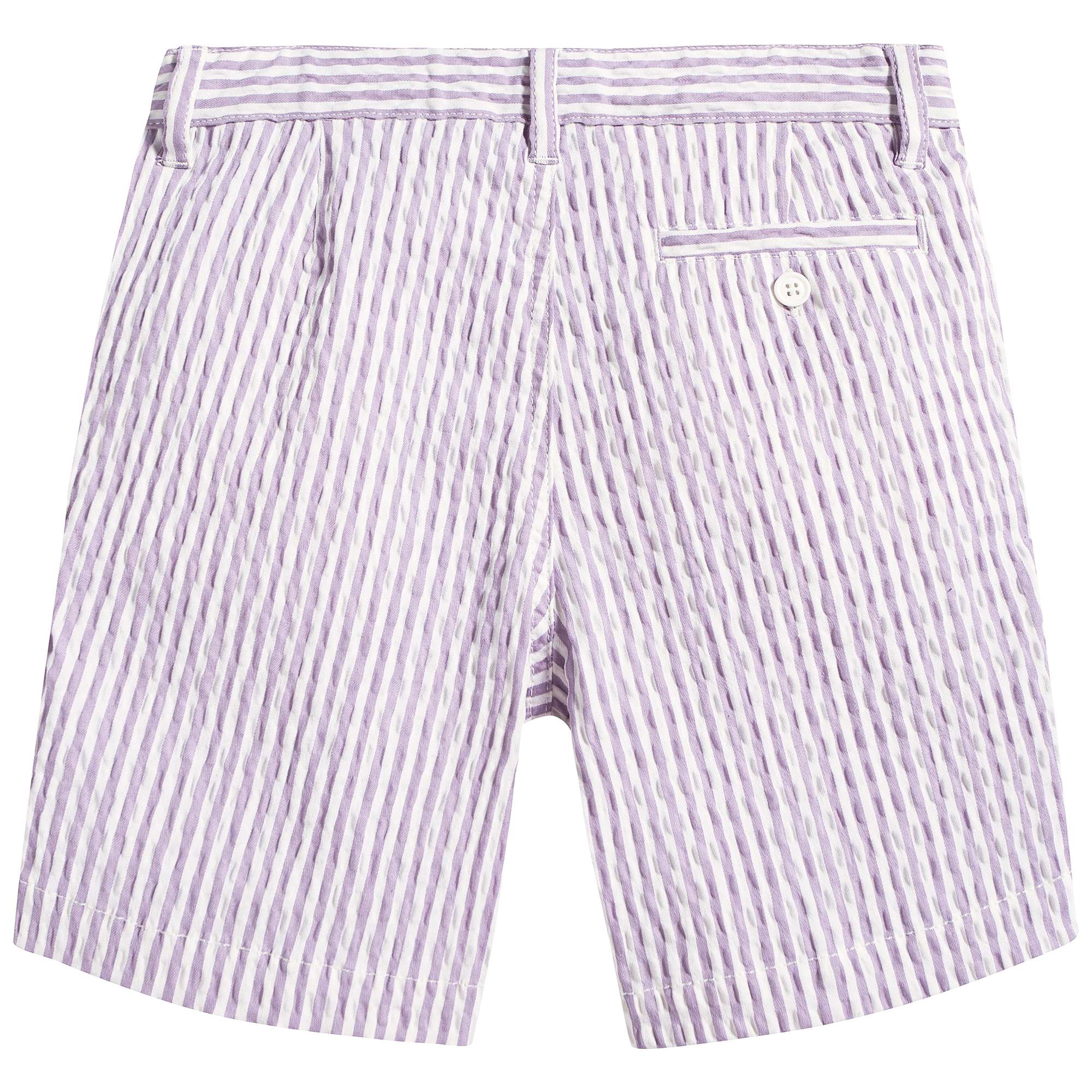 Boys Lilac & White Stripe Cotton Shorts