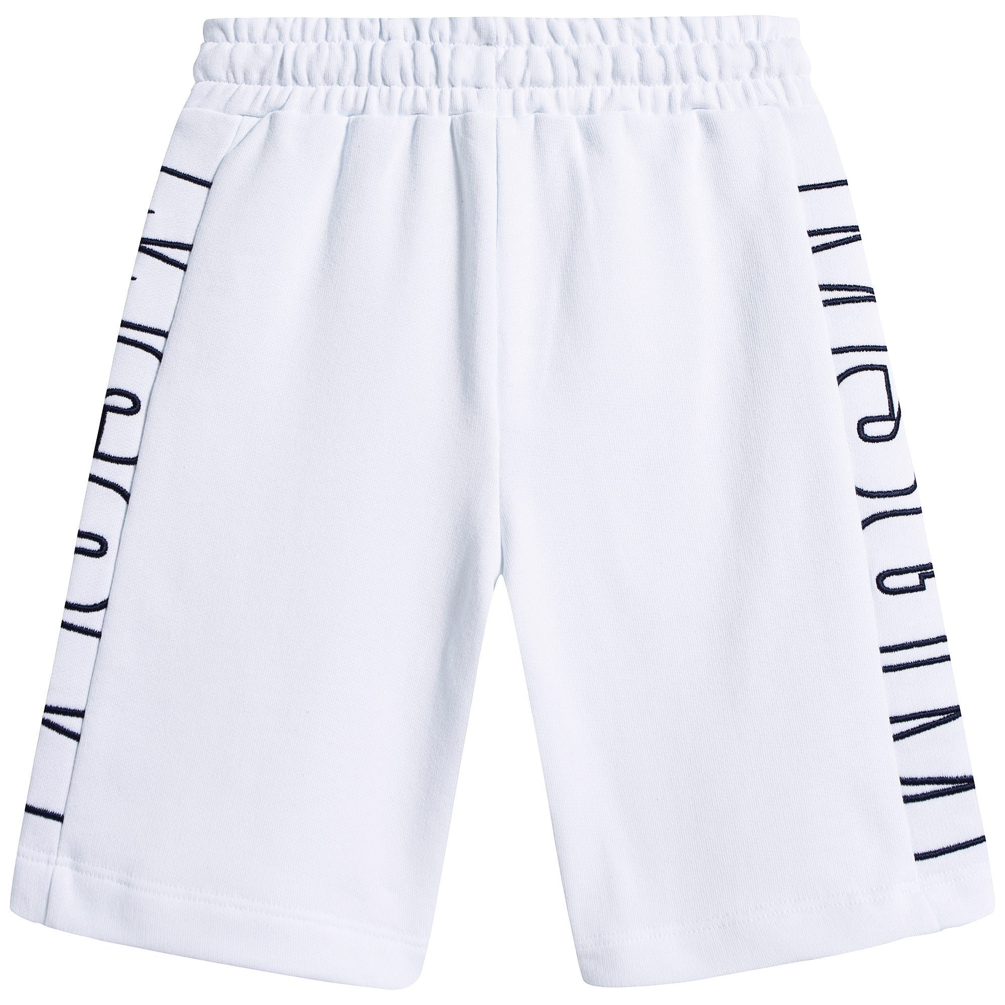 Boys White Cotton Shorts