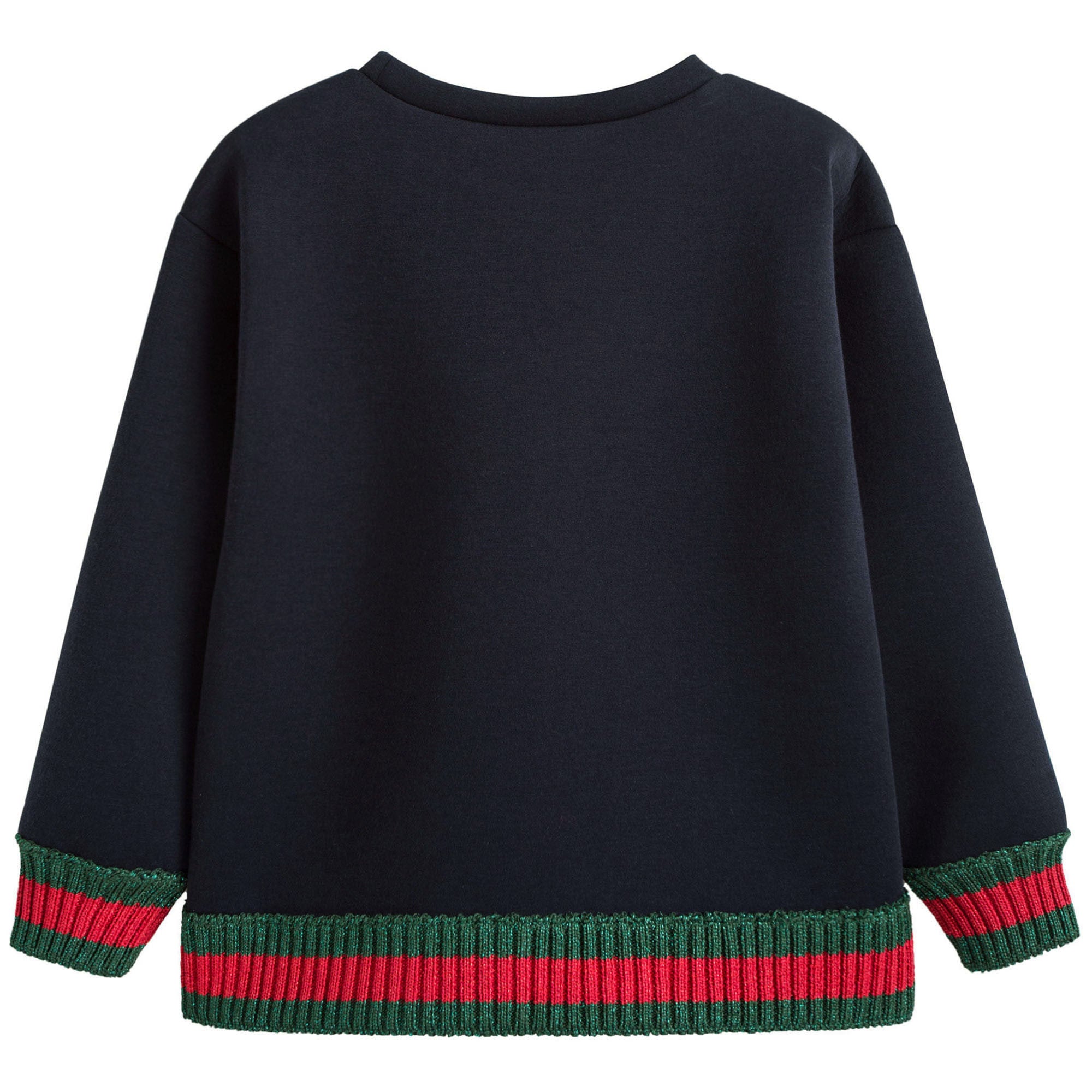 Girls Navy Blue Bow Trims Knitted Sweater