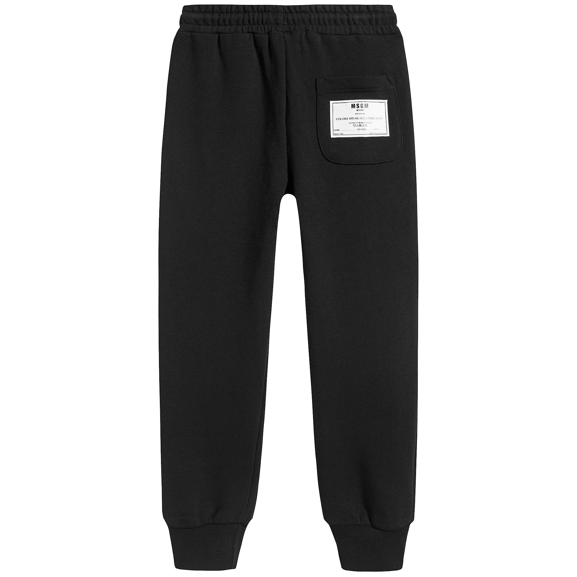 Girls Black Logo Cotton Trousers