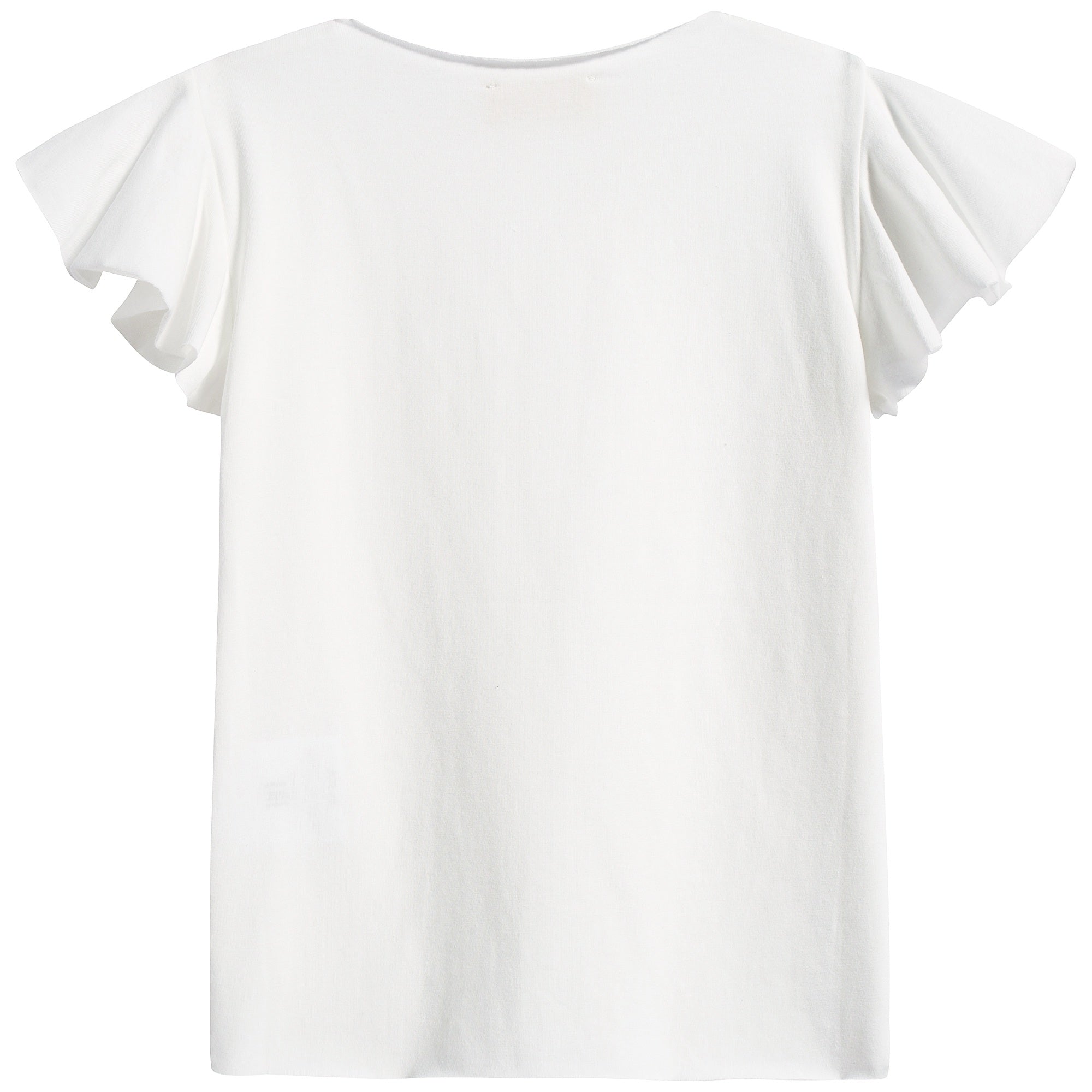 Girls White Cotton T-shirt