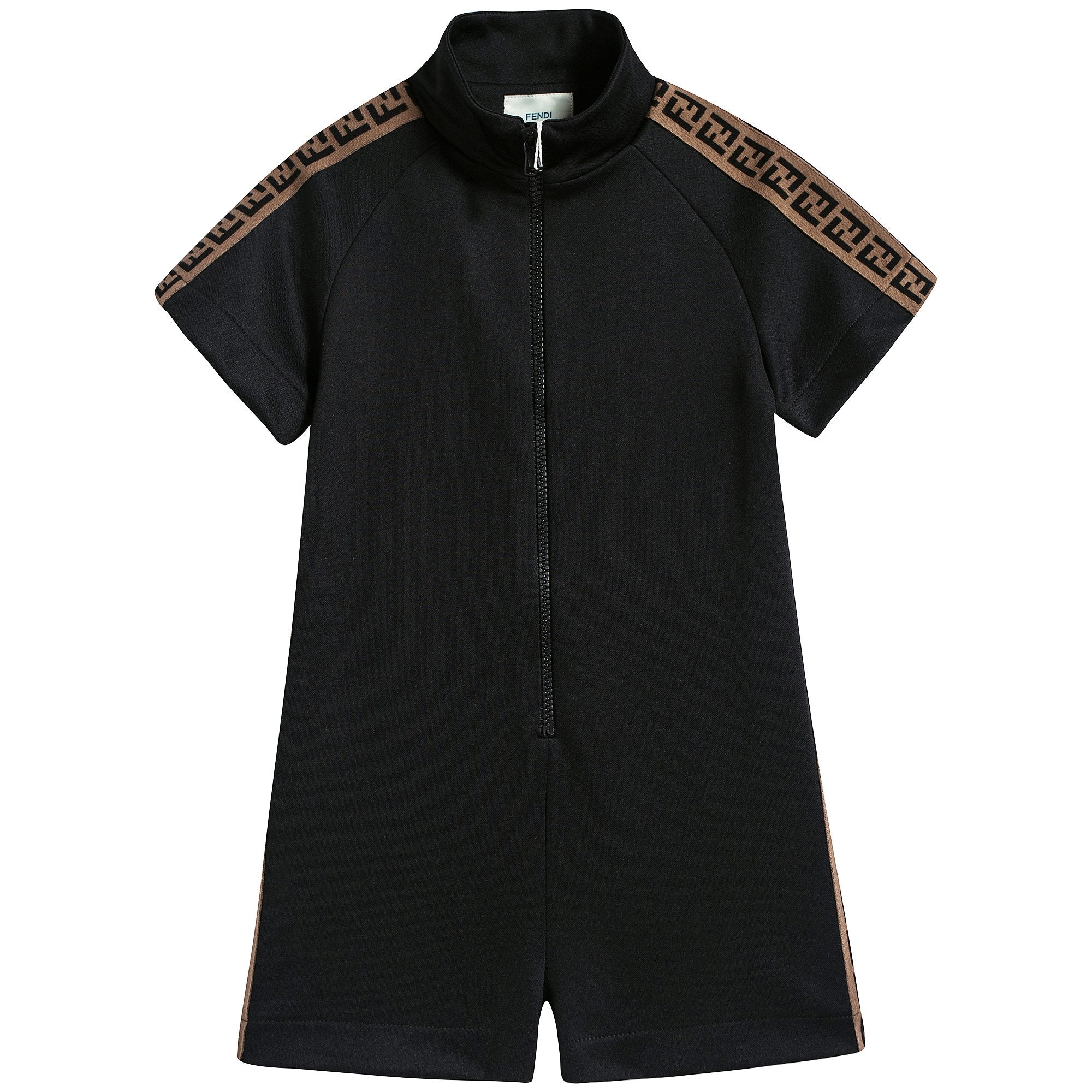 Boys & Girls Black "FF" Logo Jumpsuit